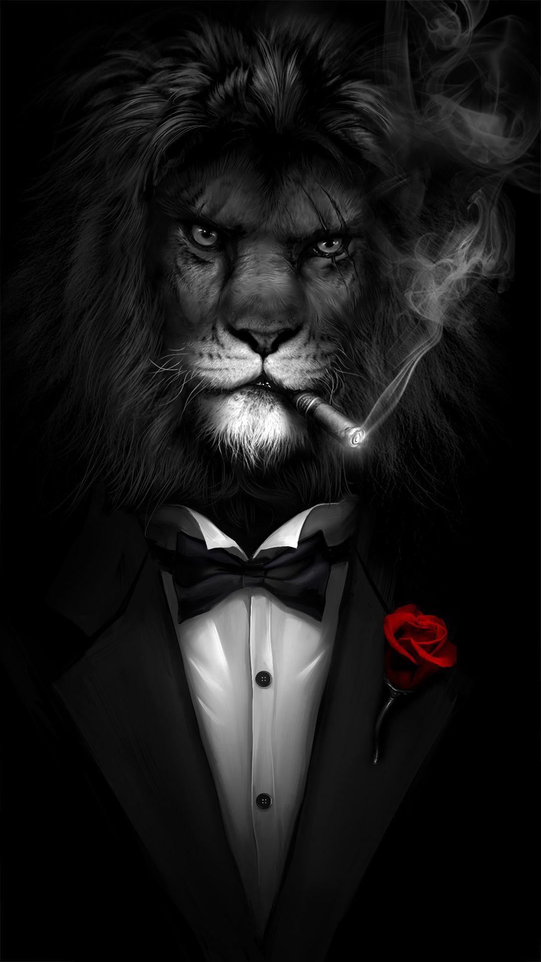 1080x1920 Lion in a black suit， very cool live wallpaper!, Phone