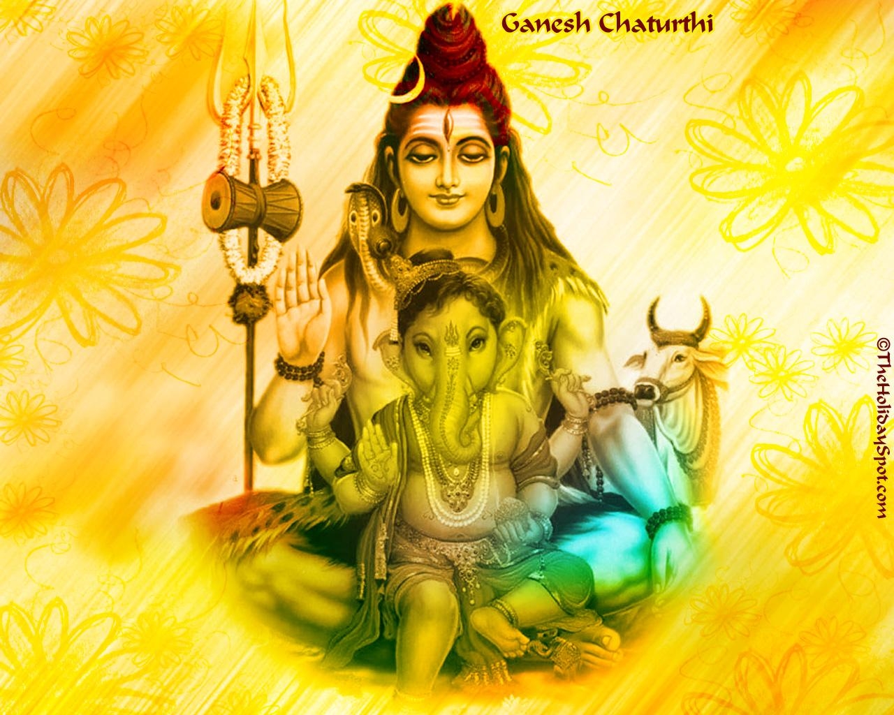 1280x1030 Wallpaper Of Lord Shiva And Lord Ganesha Vinayagar, Desktop