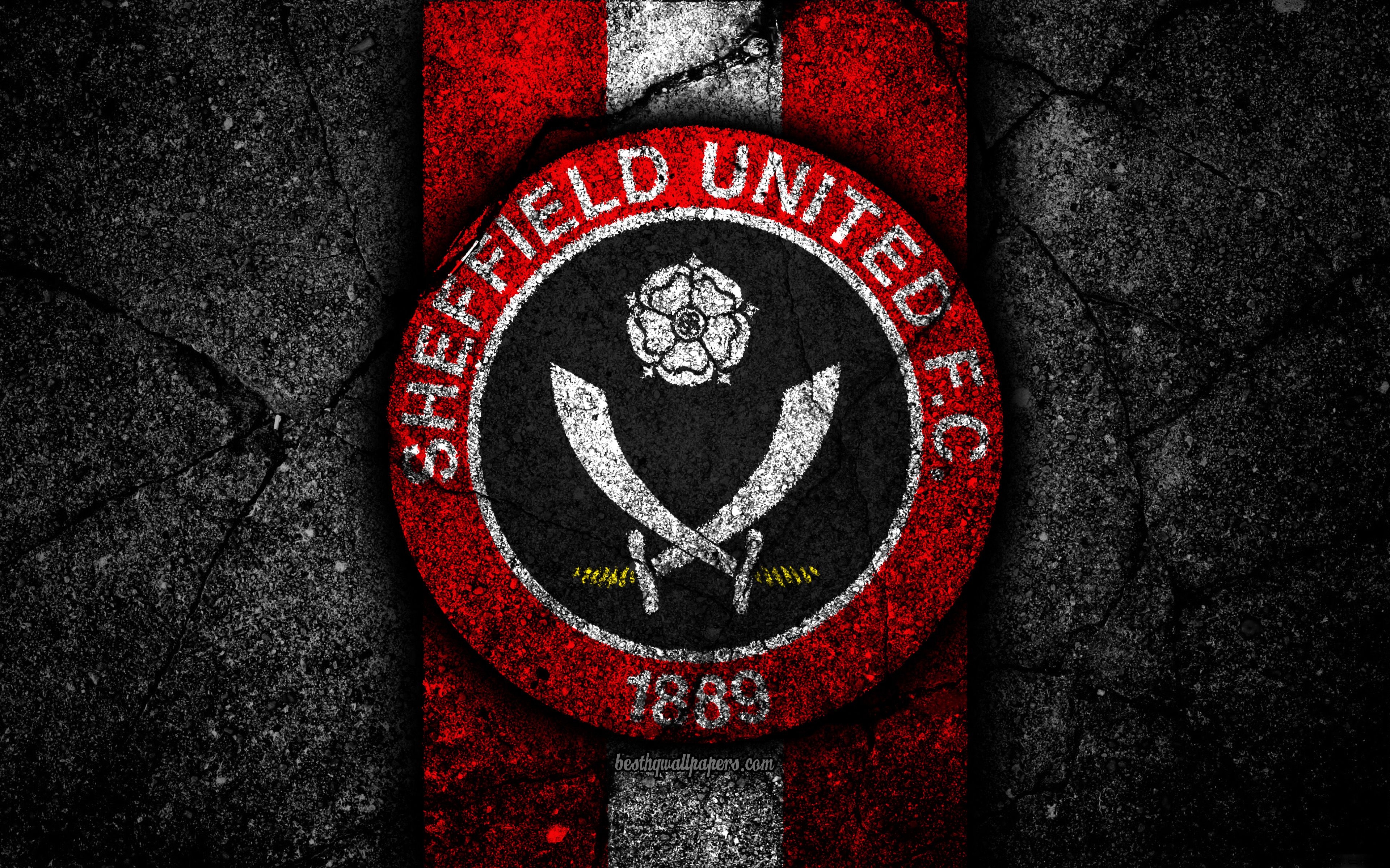 3840x2400 Download wallpaper 4k, Sheffield United FC, logo, EFL, Desktop