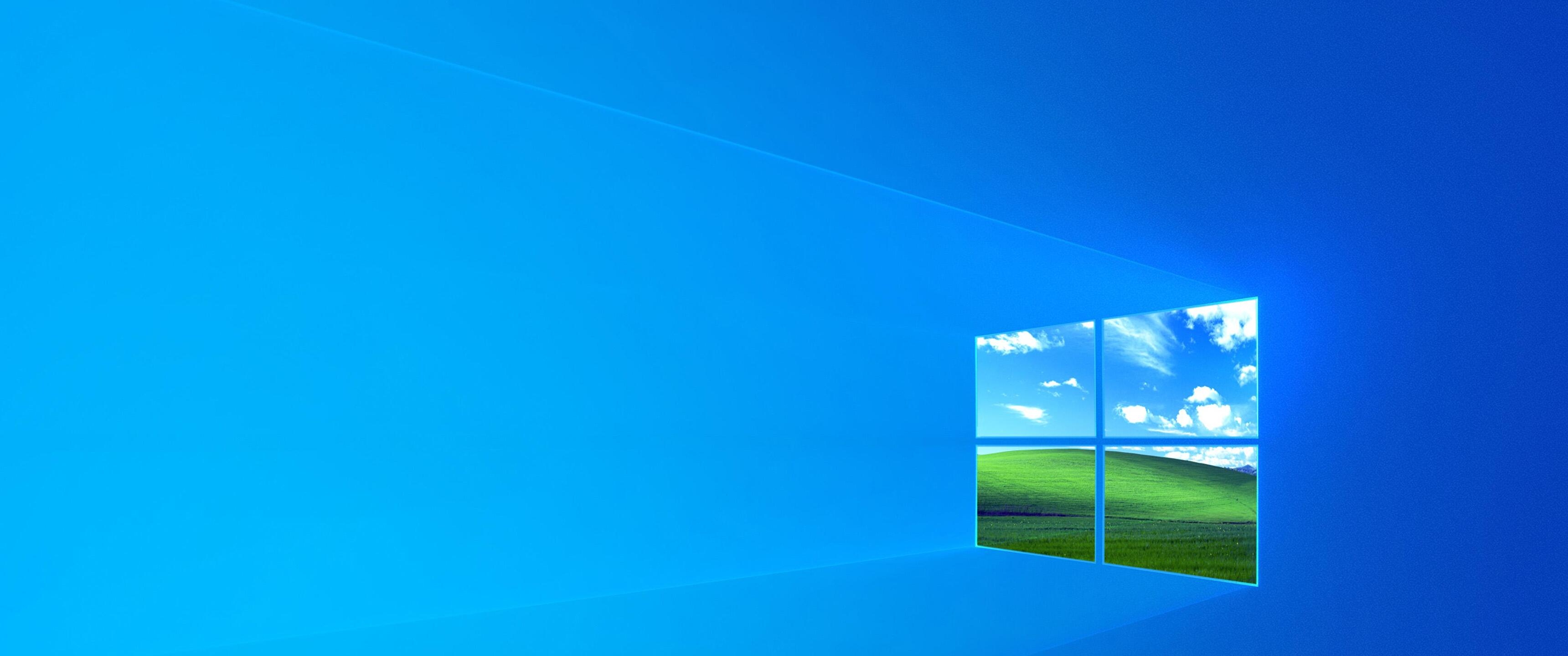 3440x1440 Windows 10 1903 Default Wallpaper A Flavor of XP [3840x2160], Dual Screen