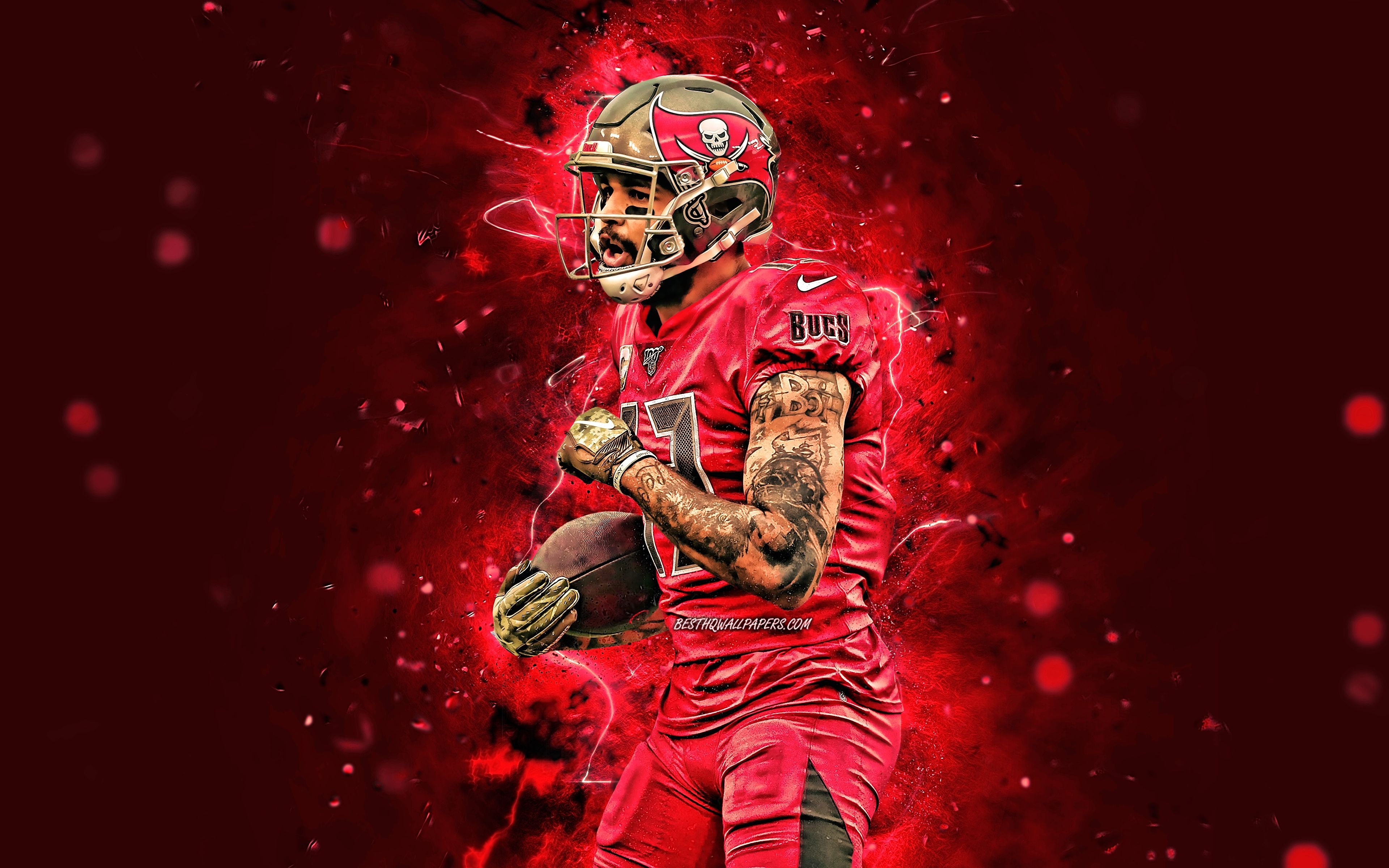 3840x2400 Download wallpaper Mike Evans, 4k, wide receiver, Tampa Bay, Desktop