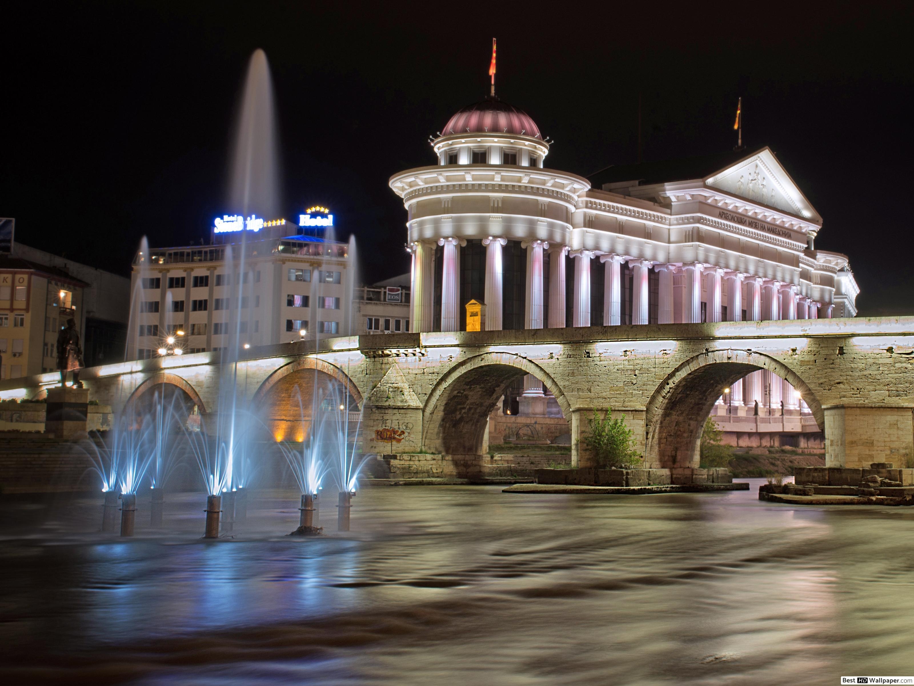 3200x2400 Stone Bridge and Vardar river in Skopje, Macedonia HD wallpaper download, Desktop