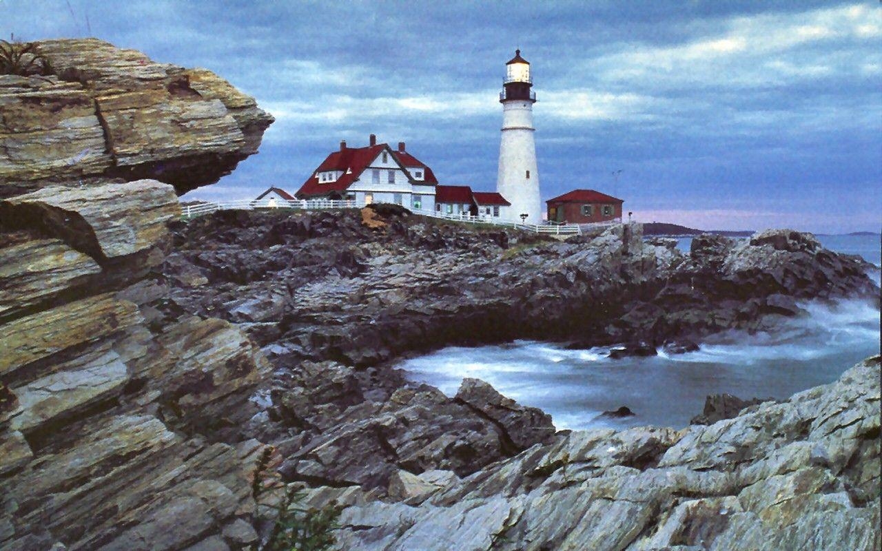 1280x800 Lighthouses: Portland Head Lighthouse Photography Lake Waterscape, Desktop