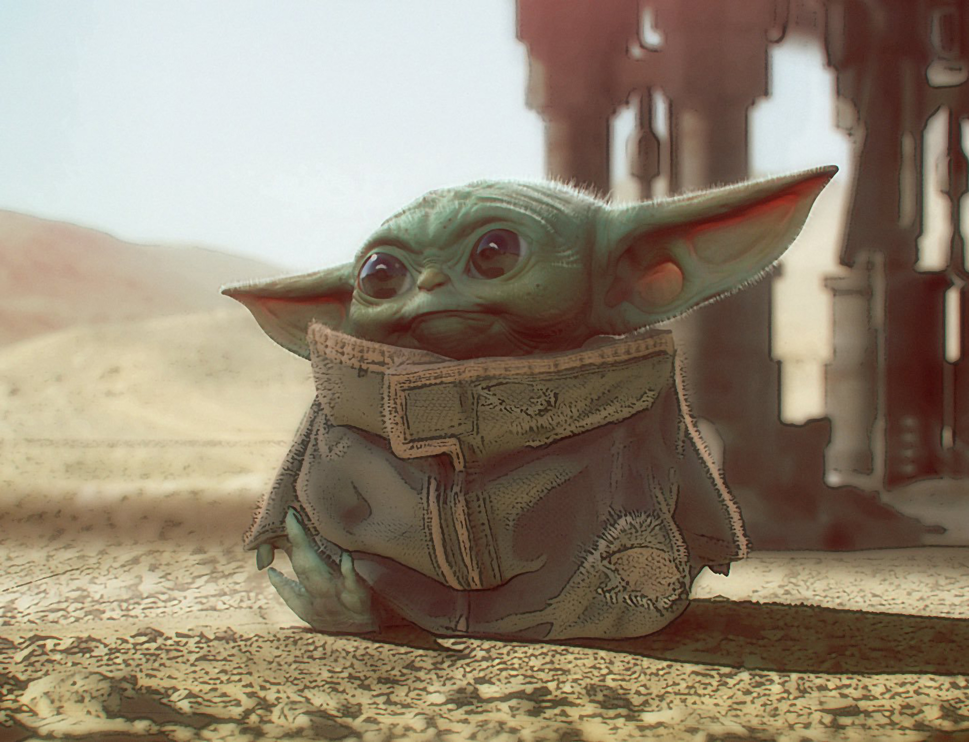 1940x1490 Baby Yoda Art Mandalorian 1366x768 Resolution, Desktop