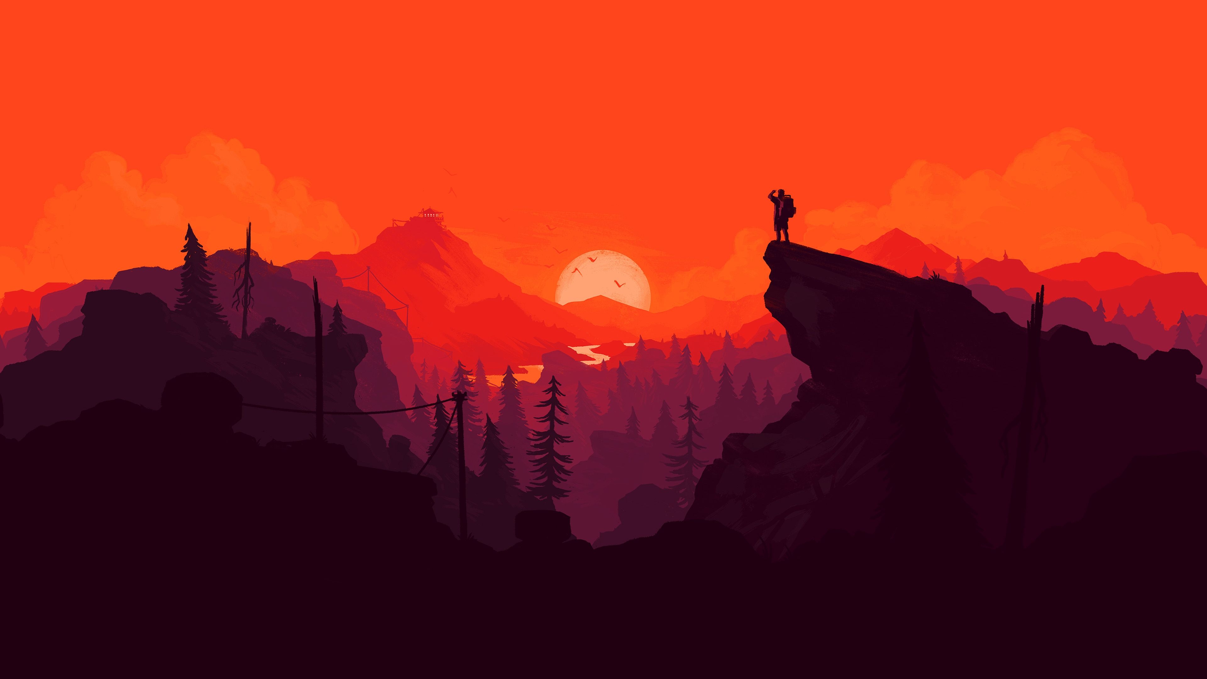 3840x2160 Download Explorer, sunset, valley, digital art wallpaper for screen 3840x 4K UHD 16: Widescreen. Art wallpaper, Minimalist wallpaper, Illustration art, Desktop