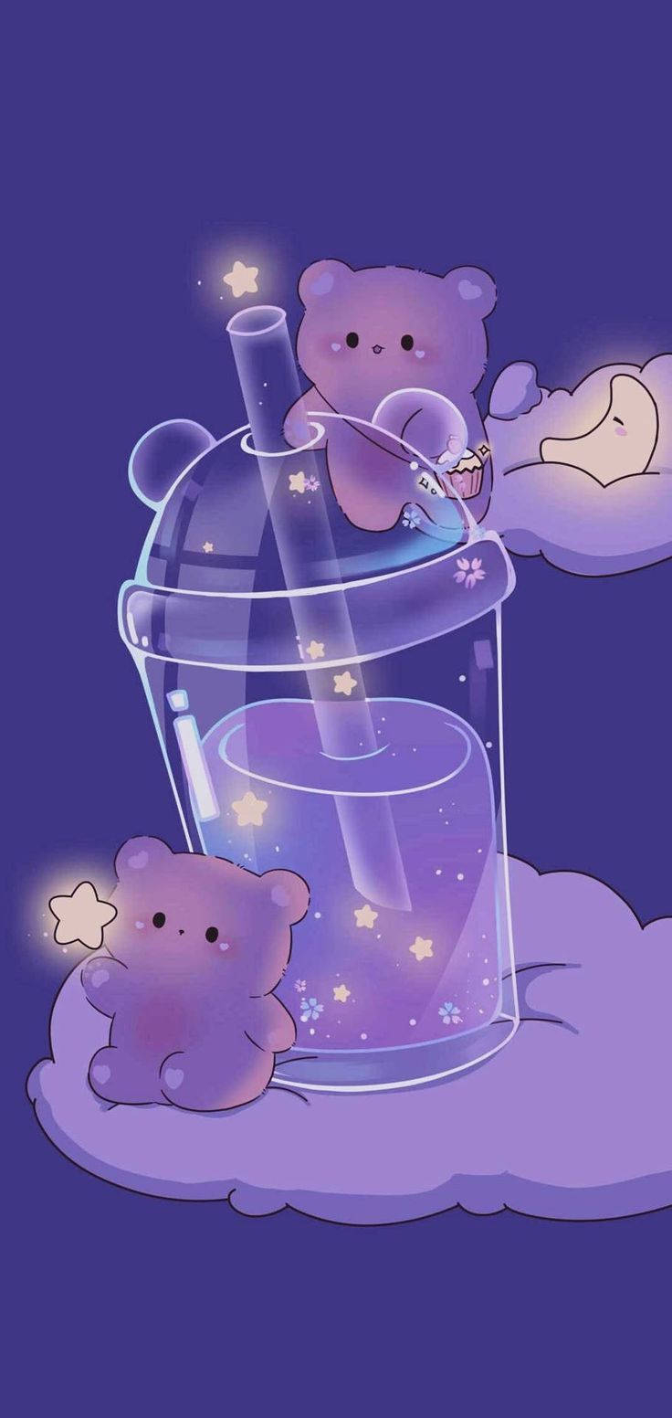 740x1560 Download Cute Bears Purple iPhone Wallpaper, Phone