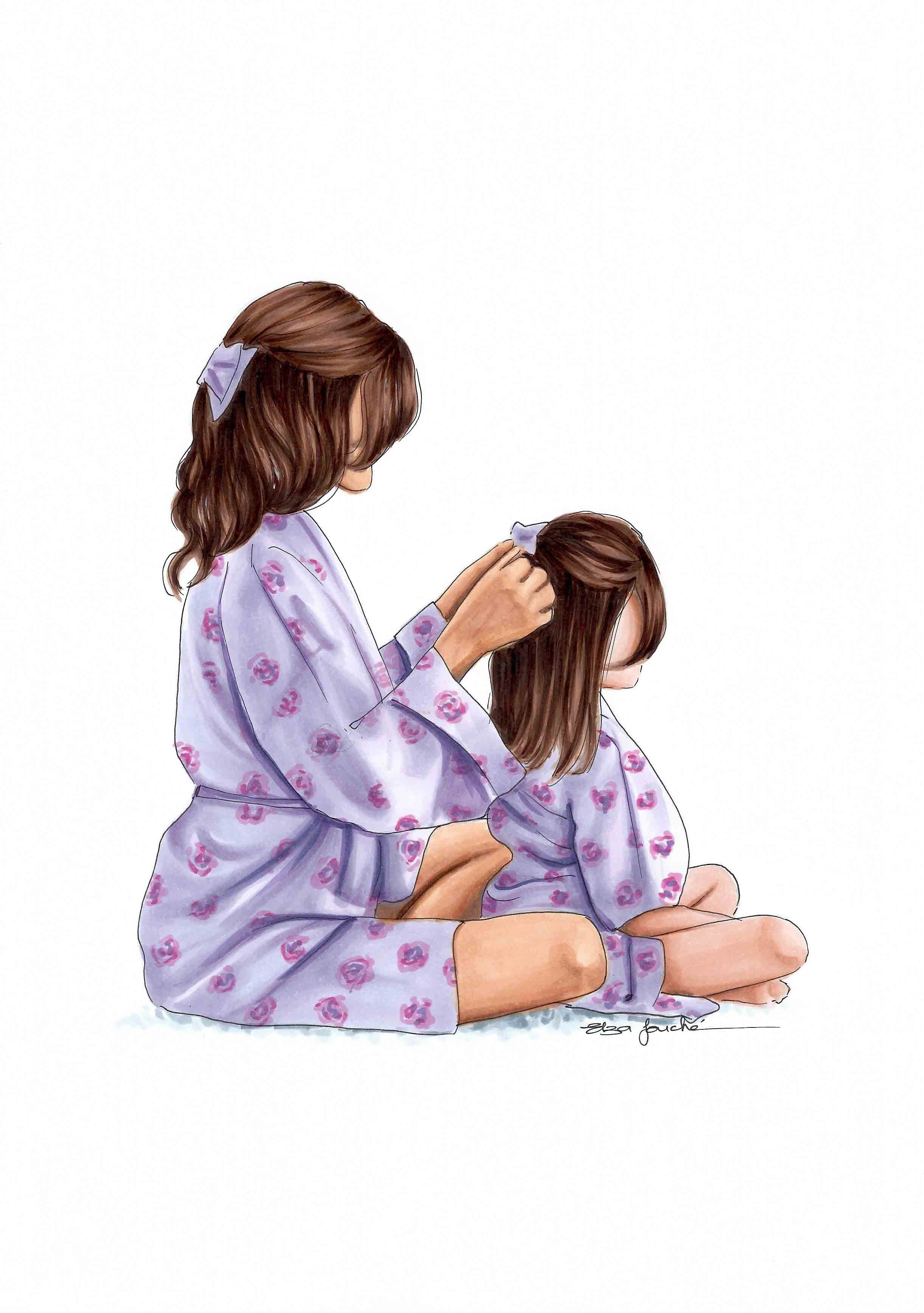 2450x3480 By. Mother daughter art, Mother, Phone