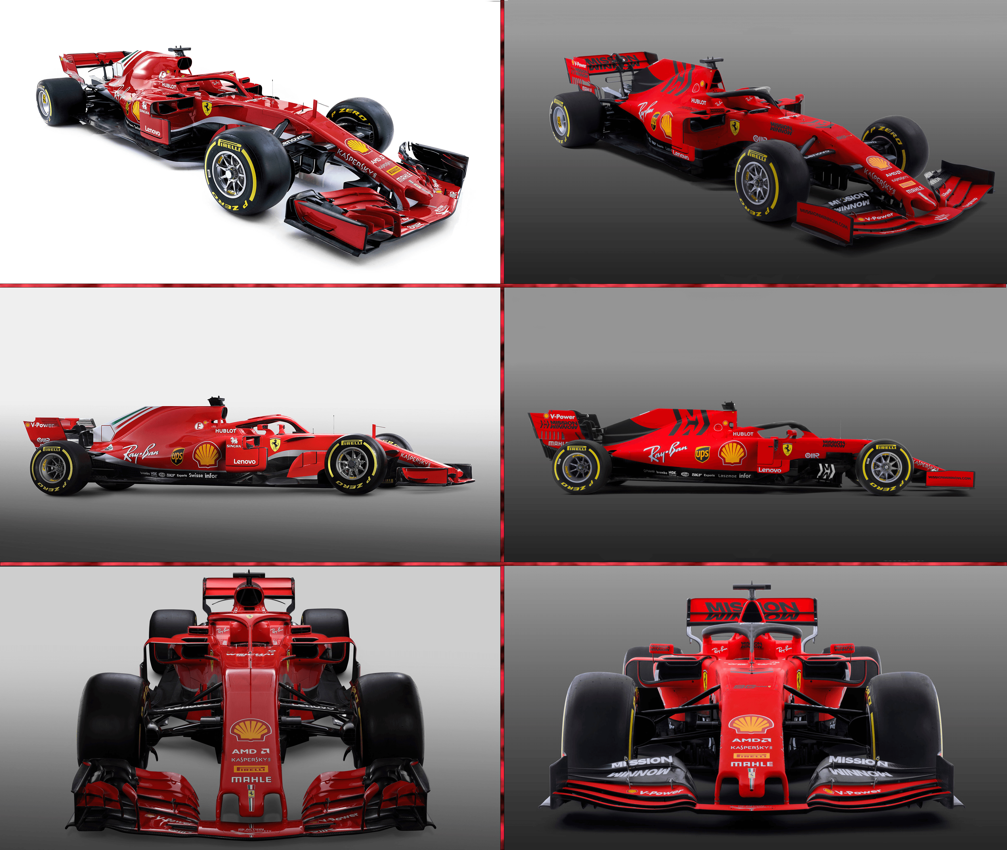 3840x3240 Side By Side 2018 Scuderia Ferrari SF71H & 2019 Scuderia Ferrari, Desktop