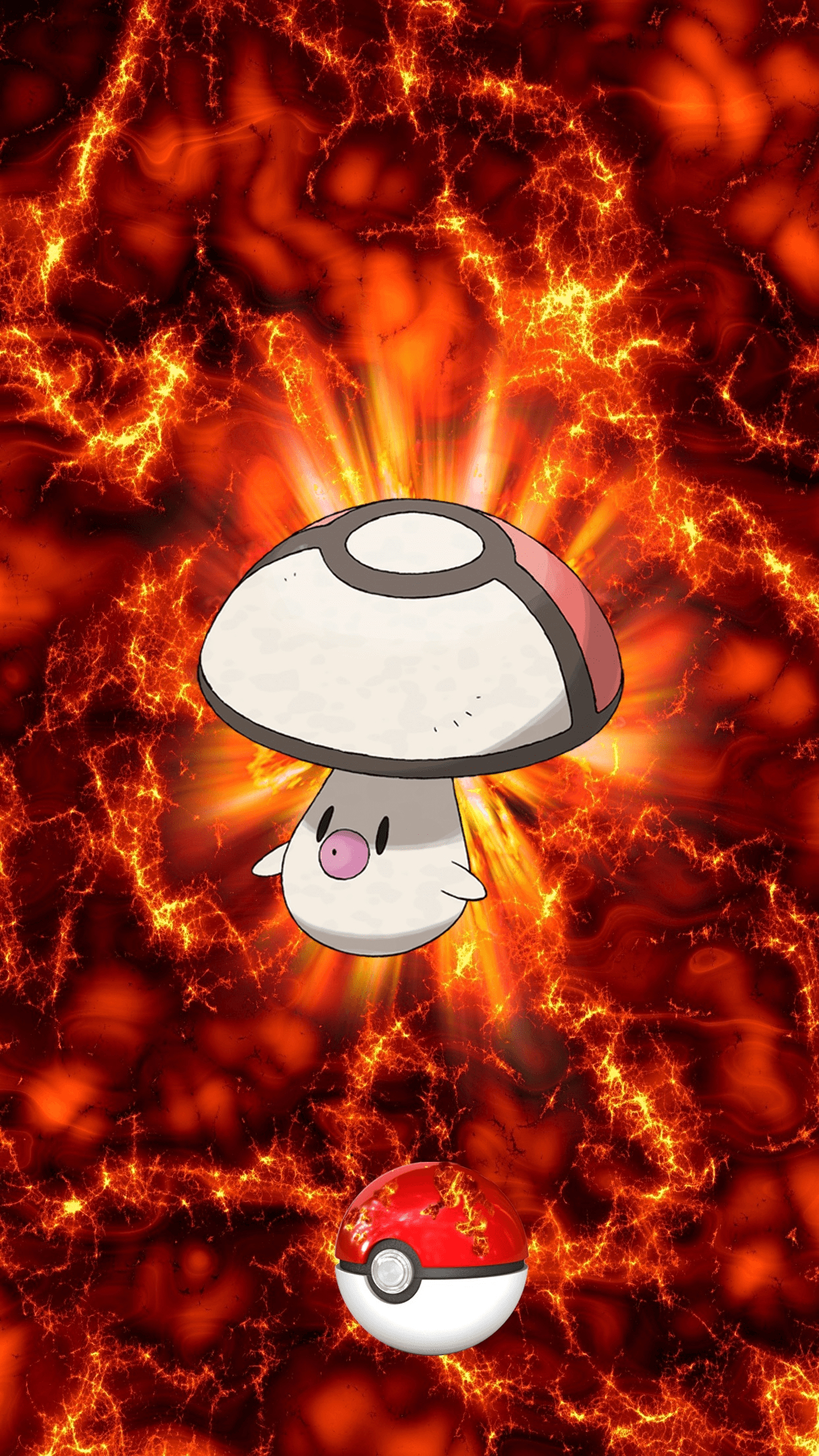 1250x2210 Fire Pokeball Foongus Tamagetake 114 Egg, Phone