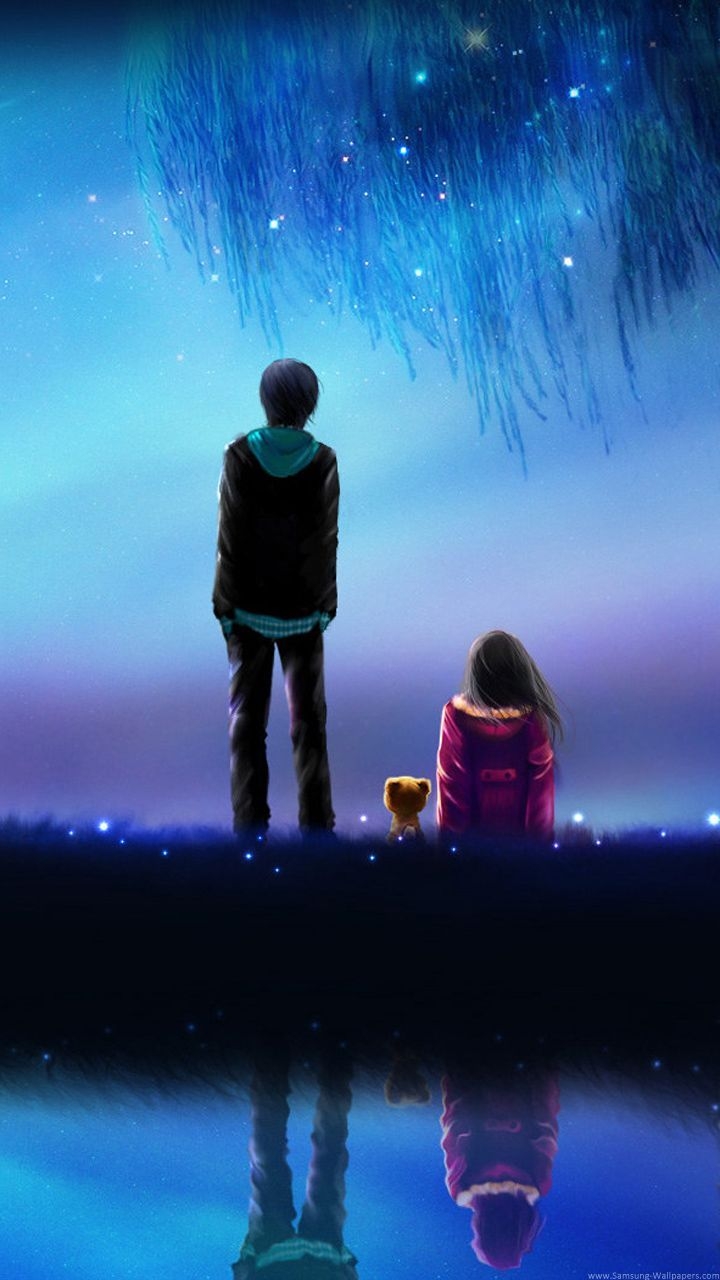 720x1280 Couple Cartoon Wallpaper, Phone