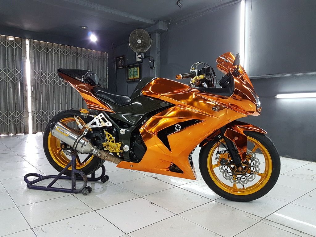 1030x770 Terjual Ninja 250 Karbu 2010 Orange Full Modif Chrome, Desktop