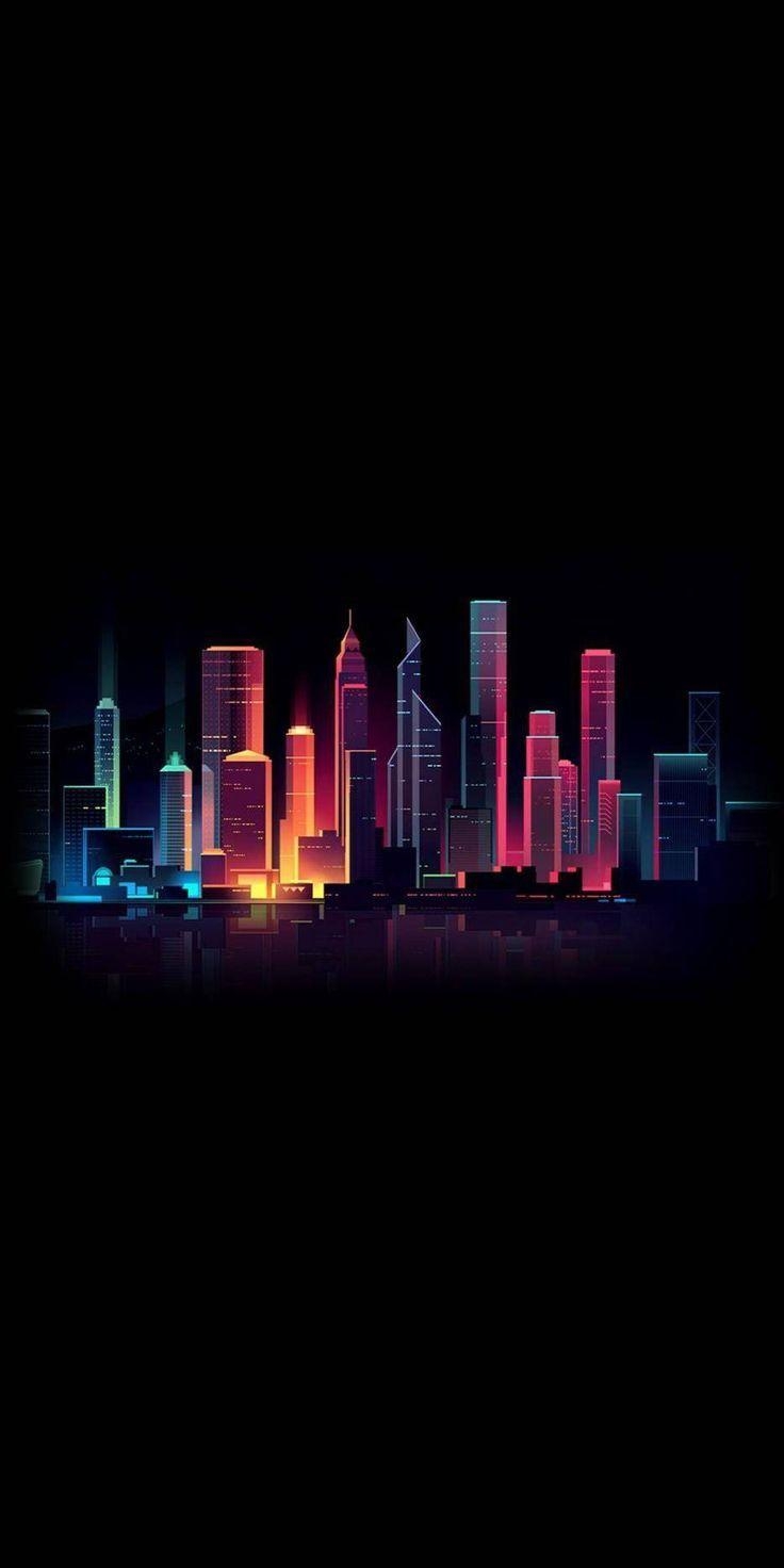 740x1480 Amoled Dark City iPhone Wallpaper, Phone