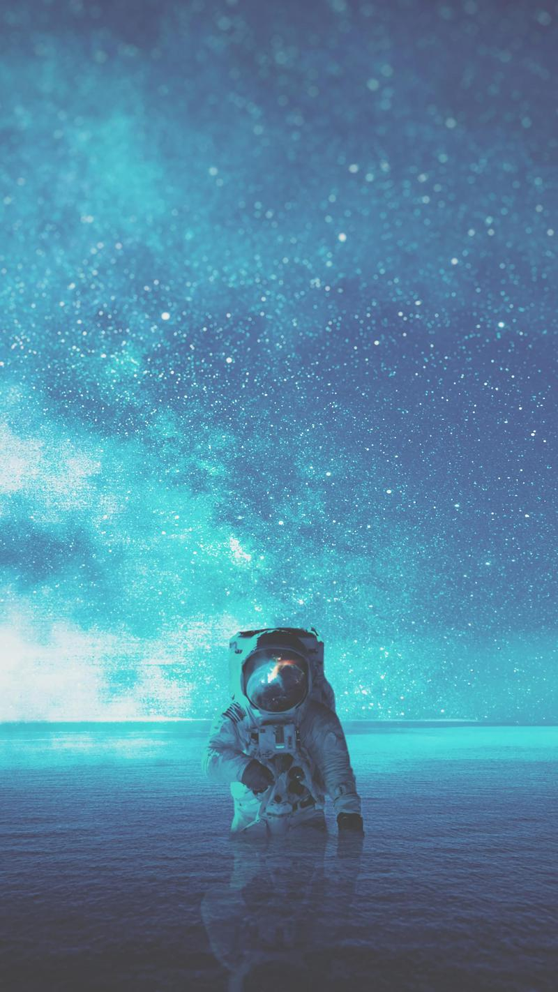 800x1430 Wallpaper Day. water, space, astronaut, stars for HD, 4K Wallpaper for Desktop, Mobile Phones free download. Phone wallpaper, Star wallpaper, Wallpaper space, Phone