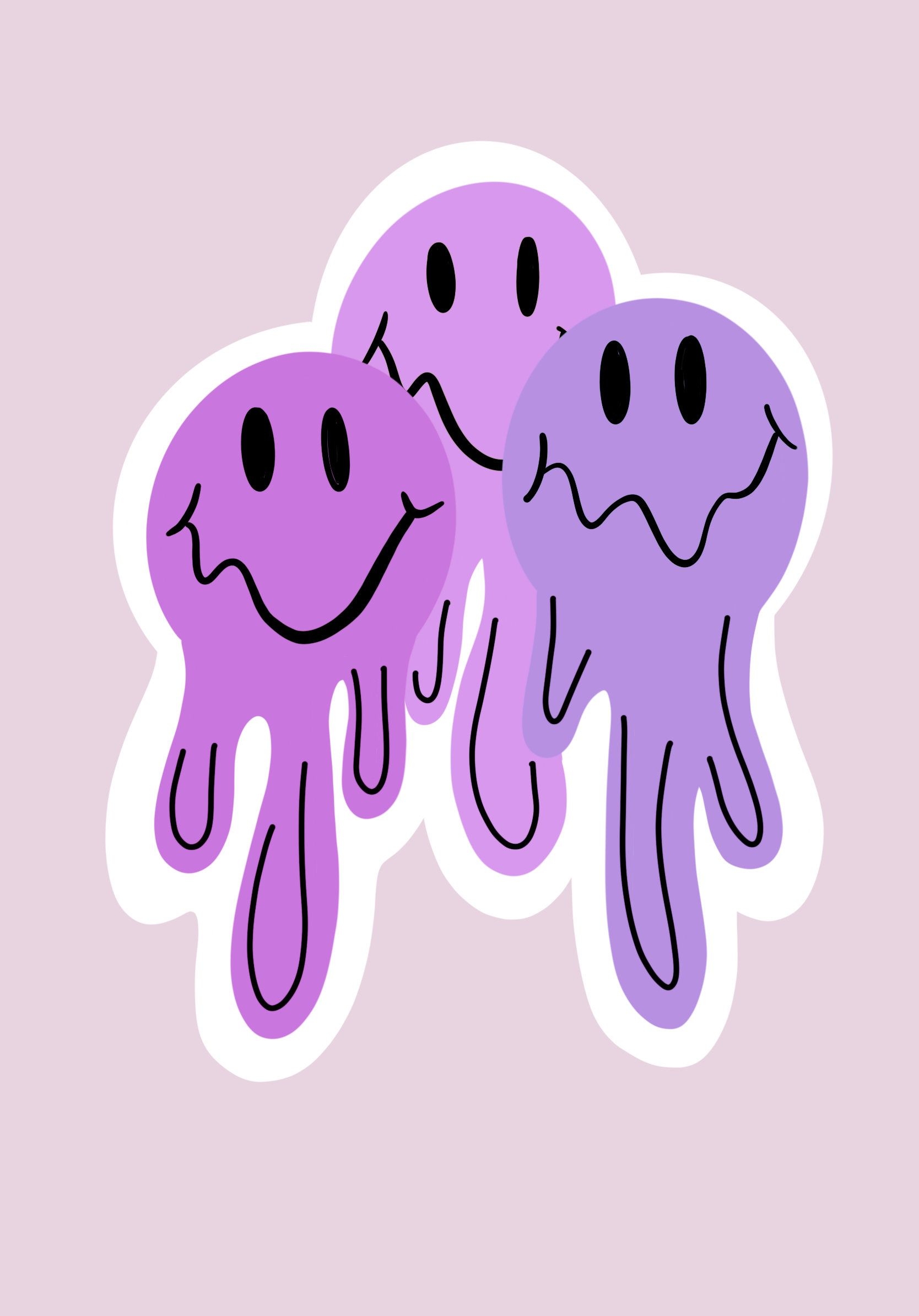 1670x2390 Melting Smiley Sticker Trippy Smiley Face Sticker Three, Phone