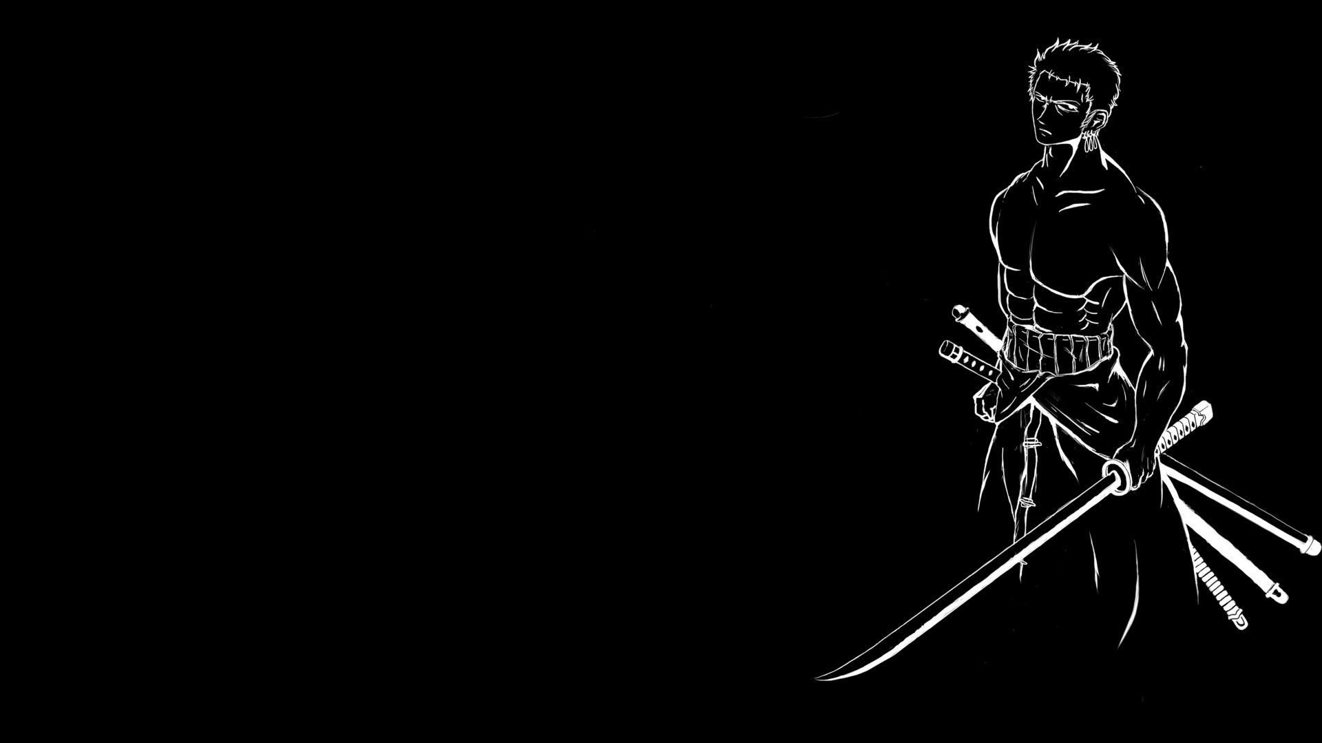 1920x1080 Anime One Piece Zoro Roronoa Black & White Wallpaper. Black and white wallpaper, Roronoa zoro, Zoro, Desktop