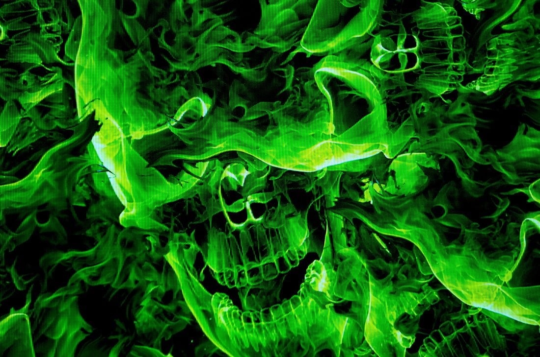 1100x730 Green Skull Wallpaper, Desktop