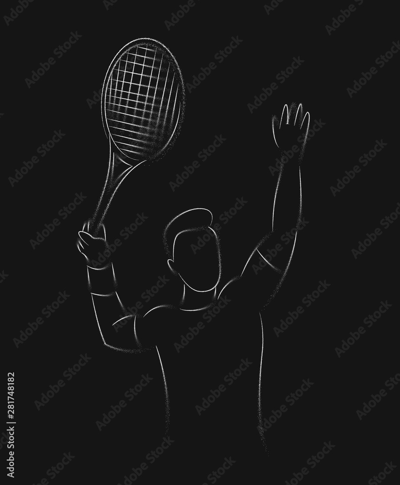 830x1000 Modern Passionate Badminton Player In Action Logo art vector illustration. Stock Vector, Phone