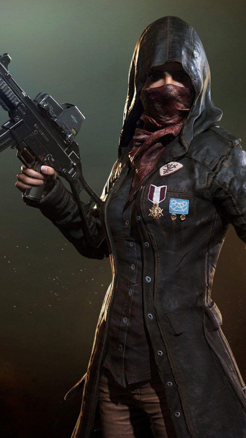 950x1690 PUBG Female Player In Mask. Pubg. Mobile wallpaper, Game wallpaper, Phone