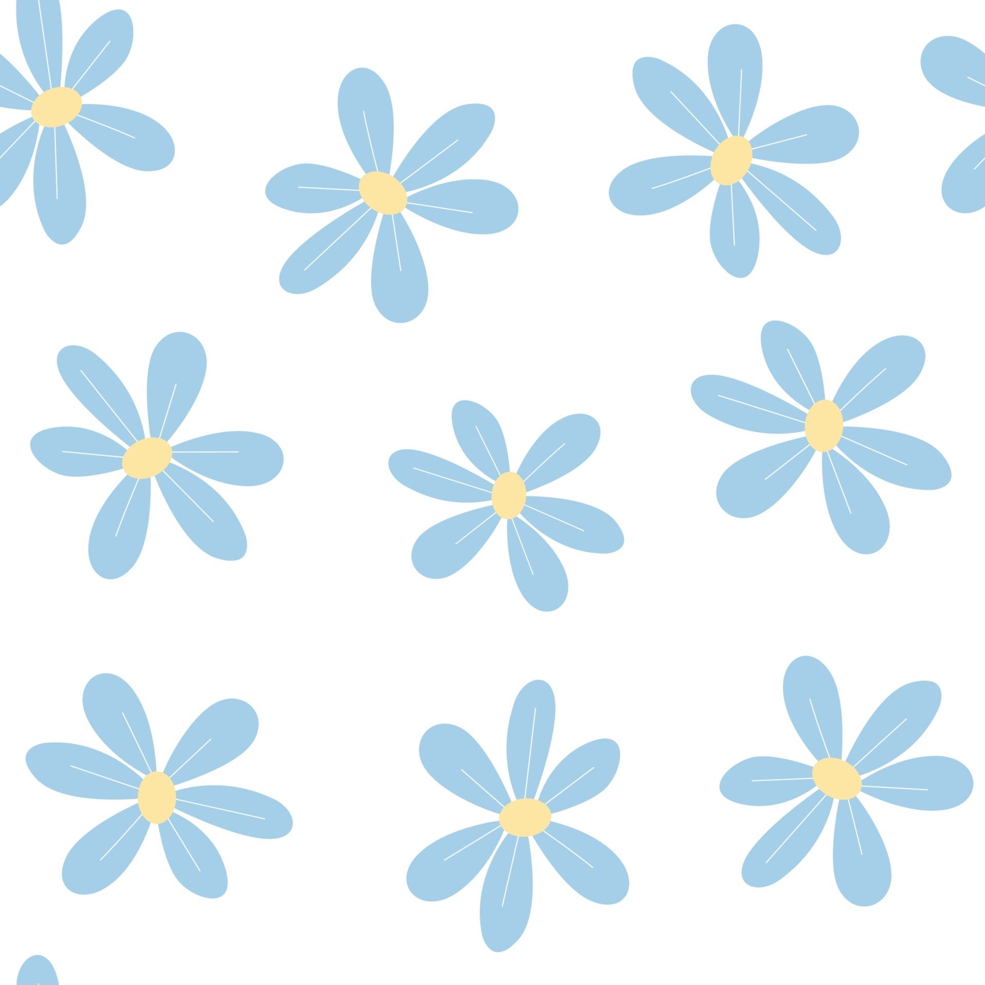 1920x1920 Light blue flower seamless patterns. Vector design for paper, cover, wallpaper, fabric, textile, and other project, Phone