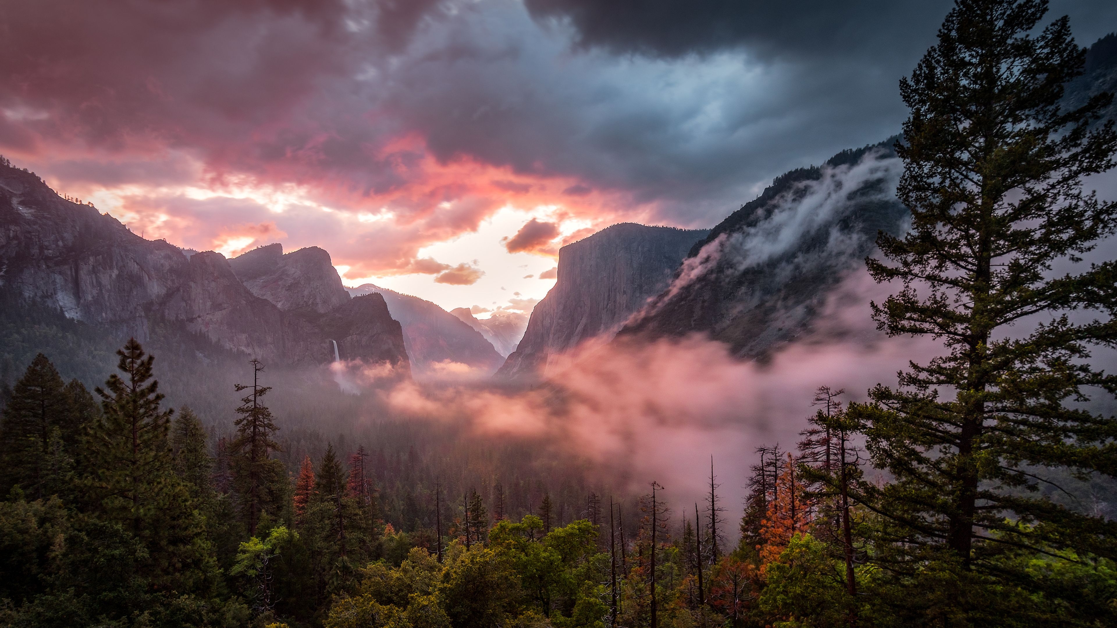 3840x2160 Yosemite National, Park Yosemite, Valley Misty, Morning, 4k Free deskk wallpaper, Ultra HD, Desktop