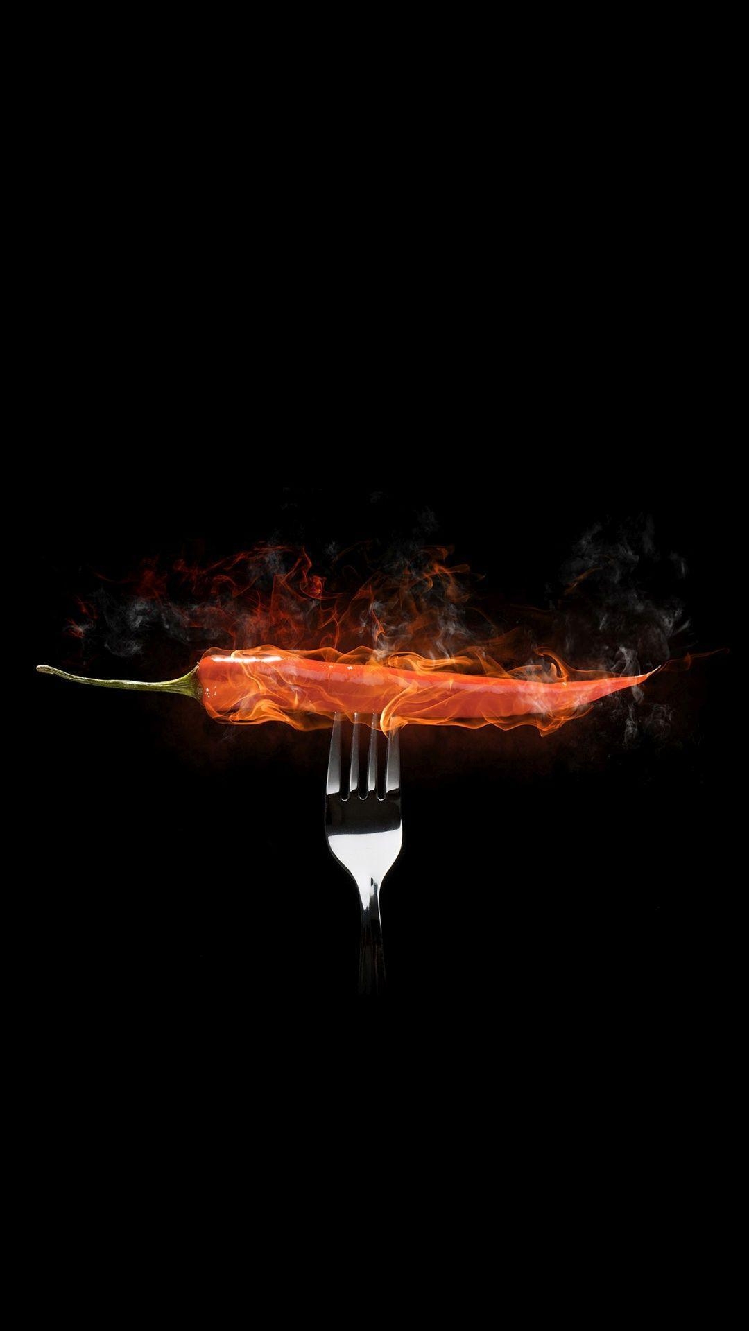 1080x1920 Red Hot Chili Pepper Flames Fork iPhone HD Wallpaper / iPod, Phone