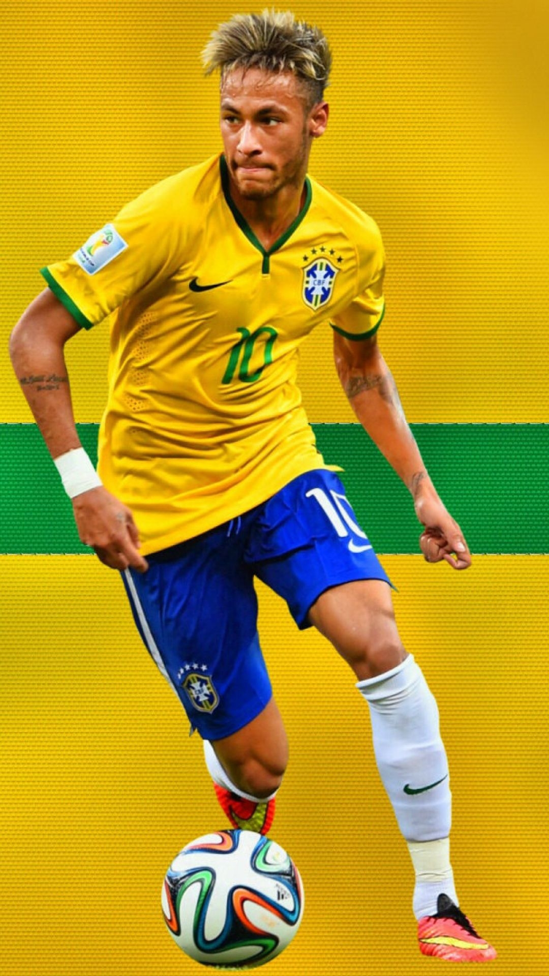 1080x1920 Neymar Background Brazil Flag 2017, Phone