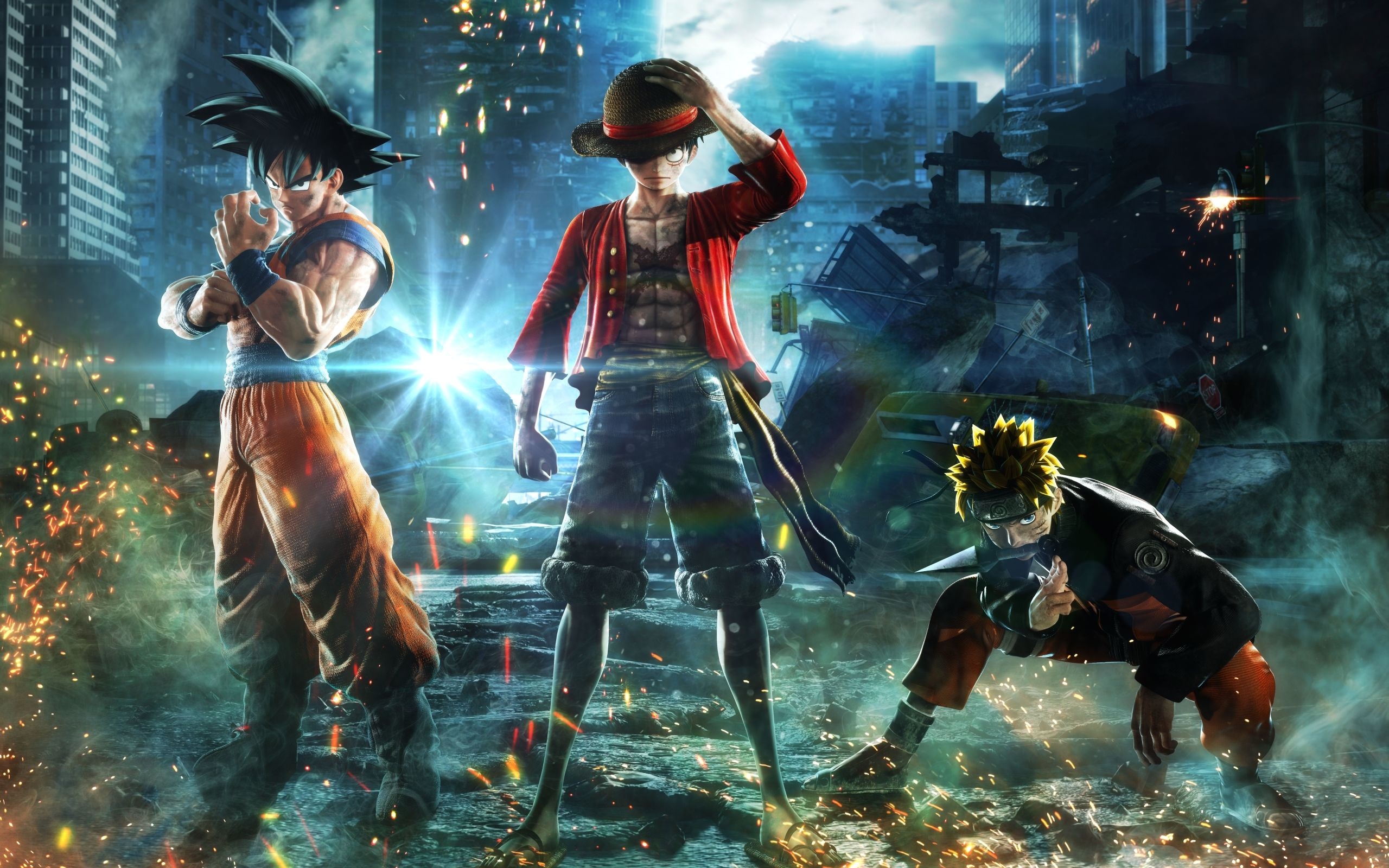 2560x1600 Wallpaper of Goku, Monkey D. Luffy, Naruto Uzumaki, Anime, Desktop