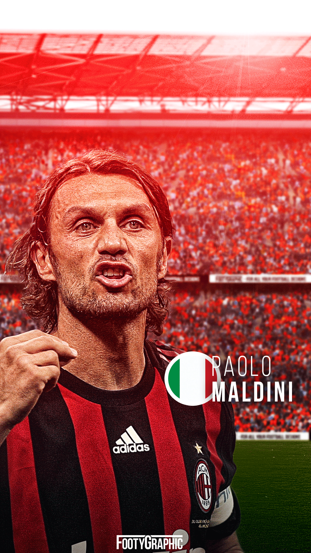 1080x1920 Paolo Maldini lockscreen. FORZA AC. Paolo Maldini, Ac milan, Milan, Phone