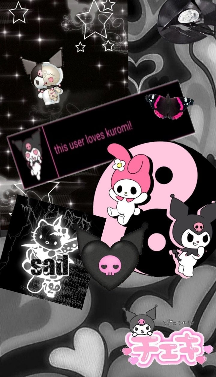 720x1260 black and pink kuromi wallpaper. Hello kitty iphone wallpaper, Wallpaper iphone cute, Emo wallpaper, Phone