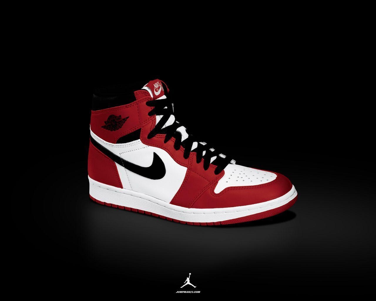 1280x1030 Air Jordan 1 (I) Black Red Wallpaper, Desktop