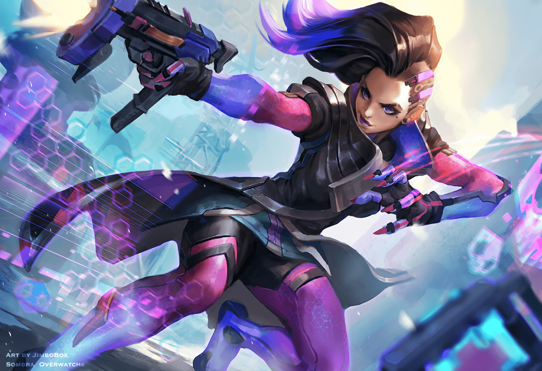 1850x1270 Sombra (Overwatch) HD Wallpaper, Desktop