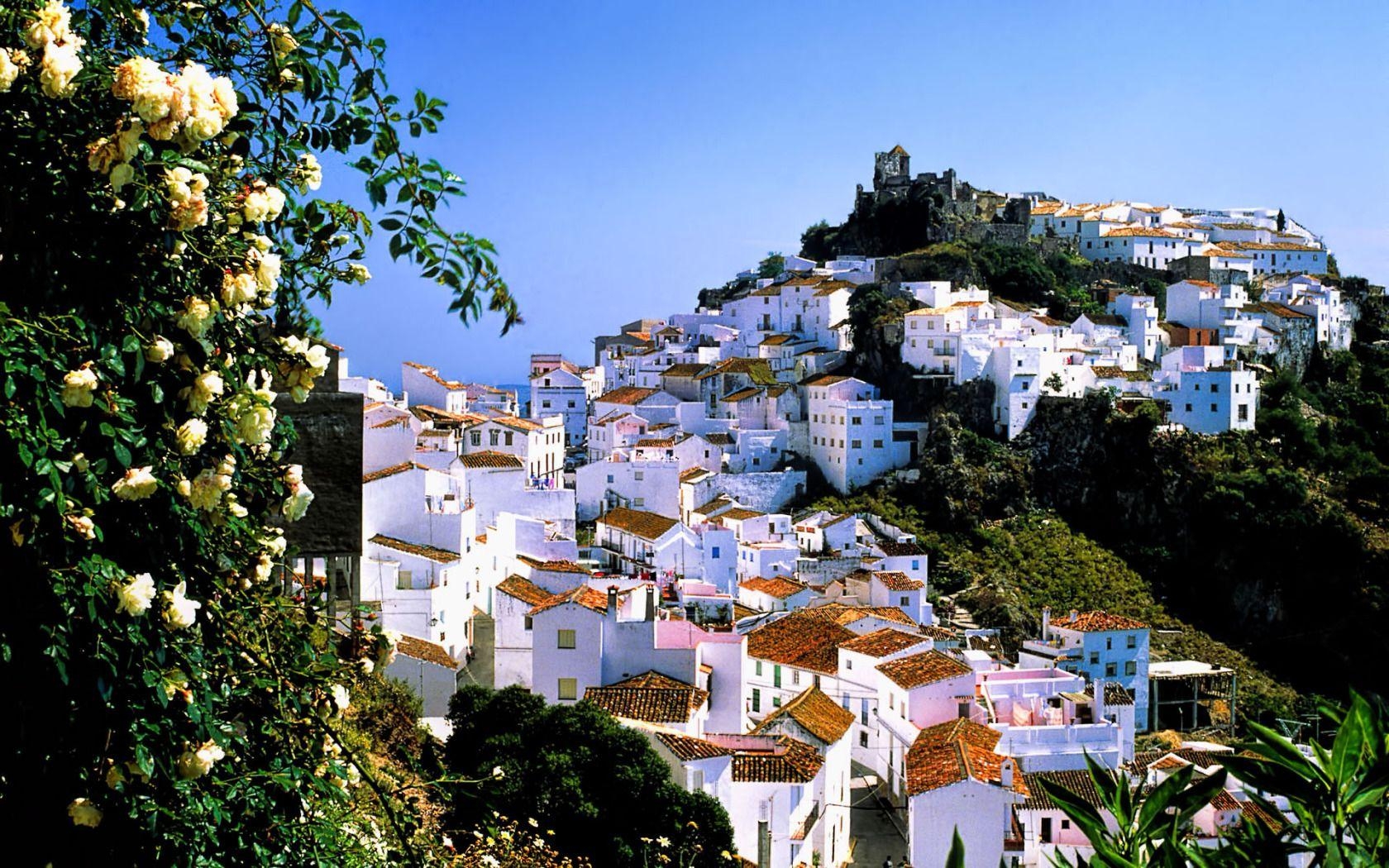 1680x1050 White Village of Casares, Malaga Province, Andalucia, Southern Spain, Desktop