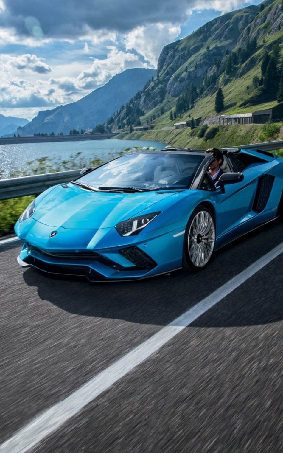 950x1520 Free download Download Blue Lamborghini Aventador S Roadster Pure, Phone