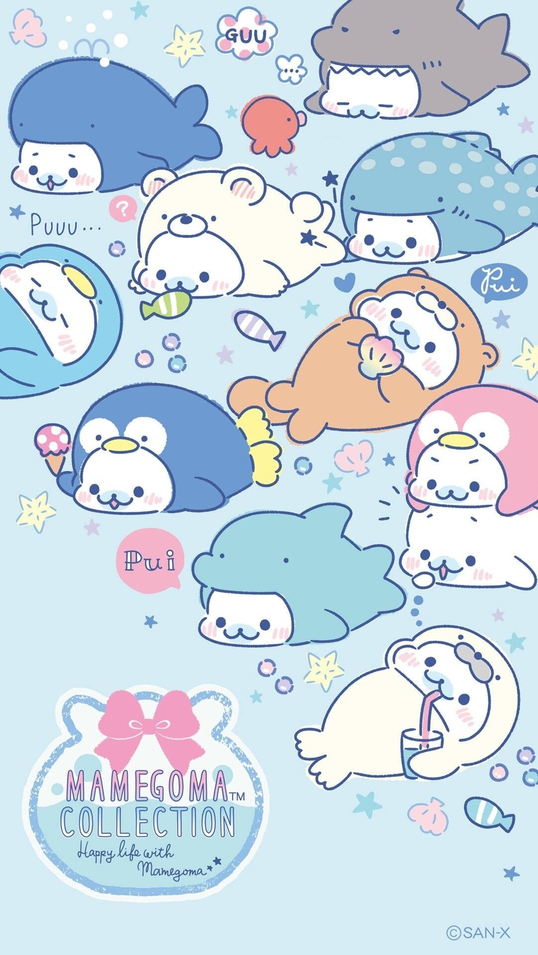 1090x1920 Kawaii Blue Wallpaper, Phone