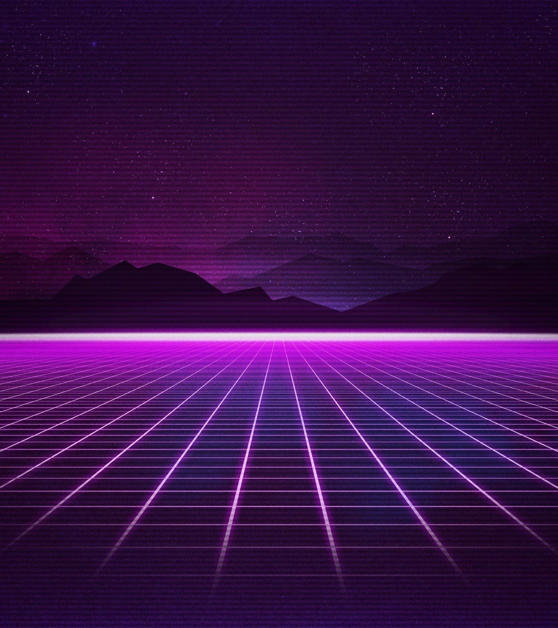 1920x2160 Download  Retro Wave Landscape, Mountain Wallpaper, Phone