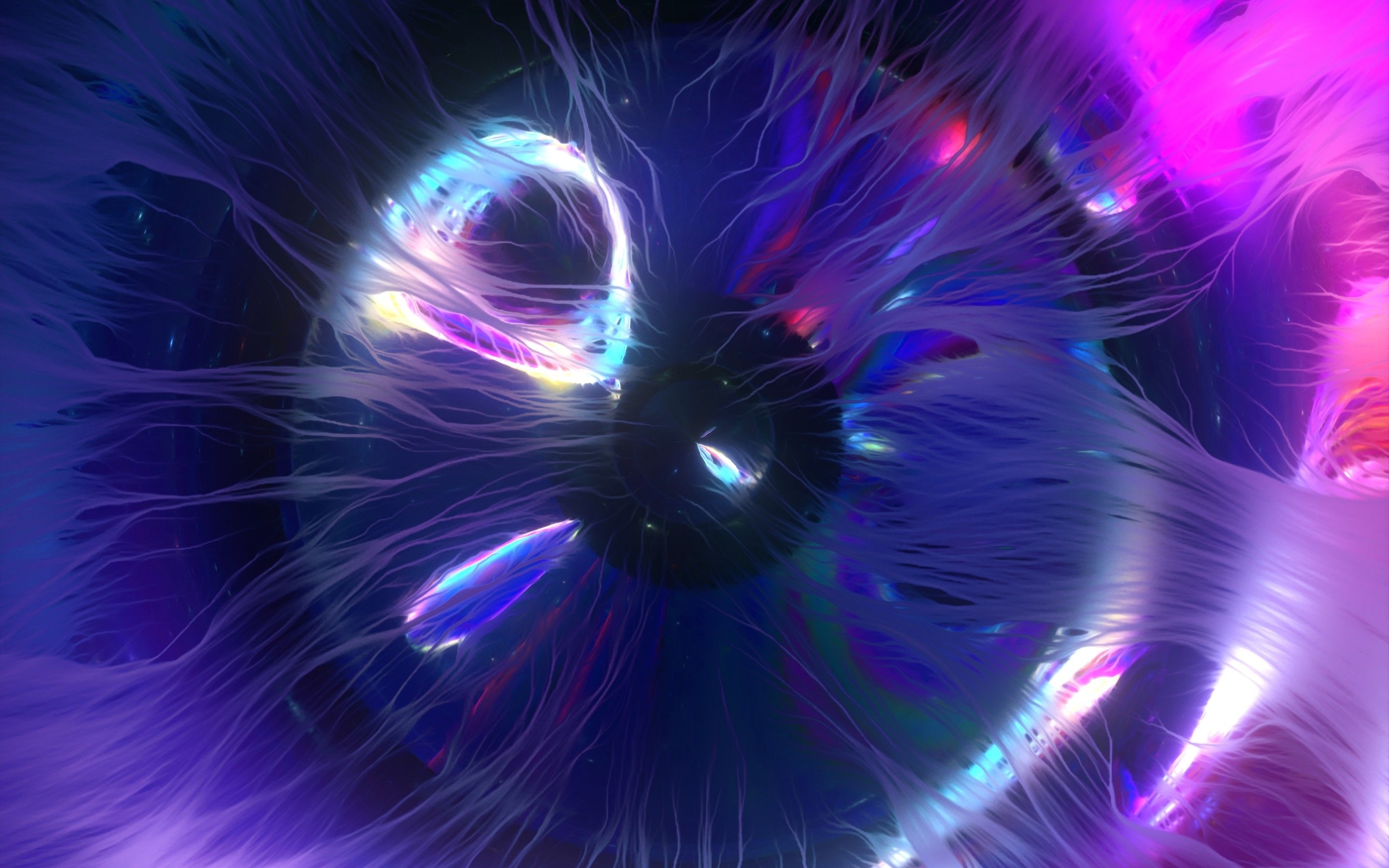 2880x1800 Eye 4K Wallpaper, Bright, 3D, CGI, Blue, Purple, Spectrum, Glowing, Abstract, Desktop