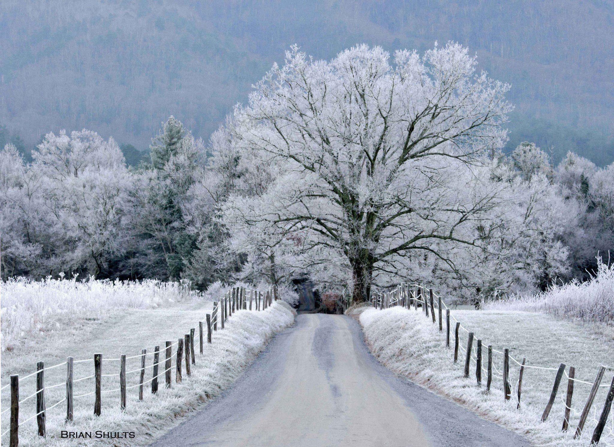 2050x1490 Smoky Mountain Winter Scenes Wallpaper, Desktop