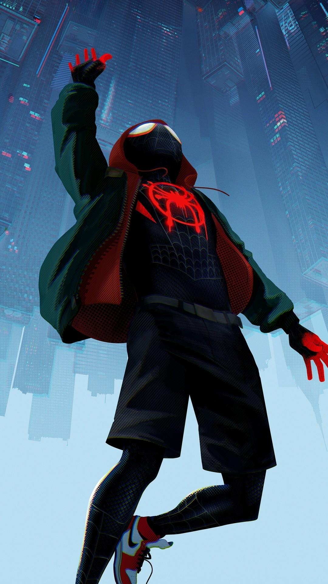 1080x1920 Download  Spider Man: Into The Spider Verse, Skyscrapers, Phone