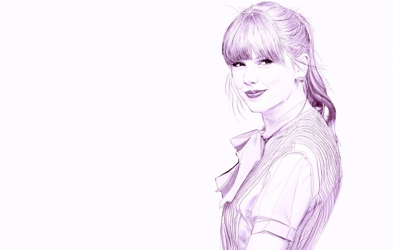 1340x850 Wallpaper figure, pencil, Taylor Swift image for desktop, section живопись, Desktop