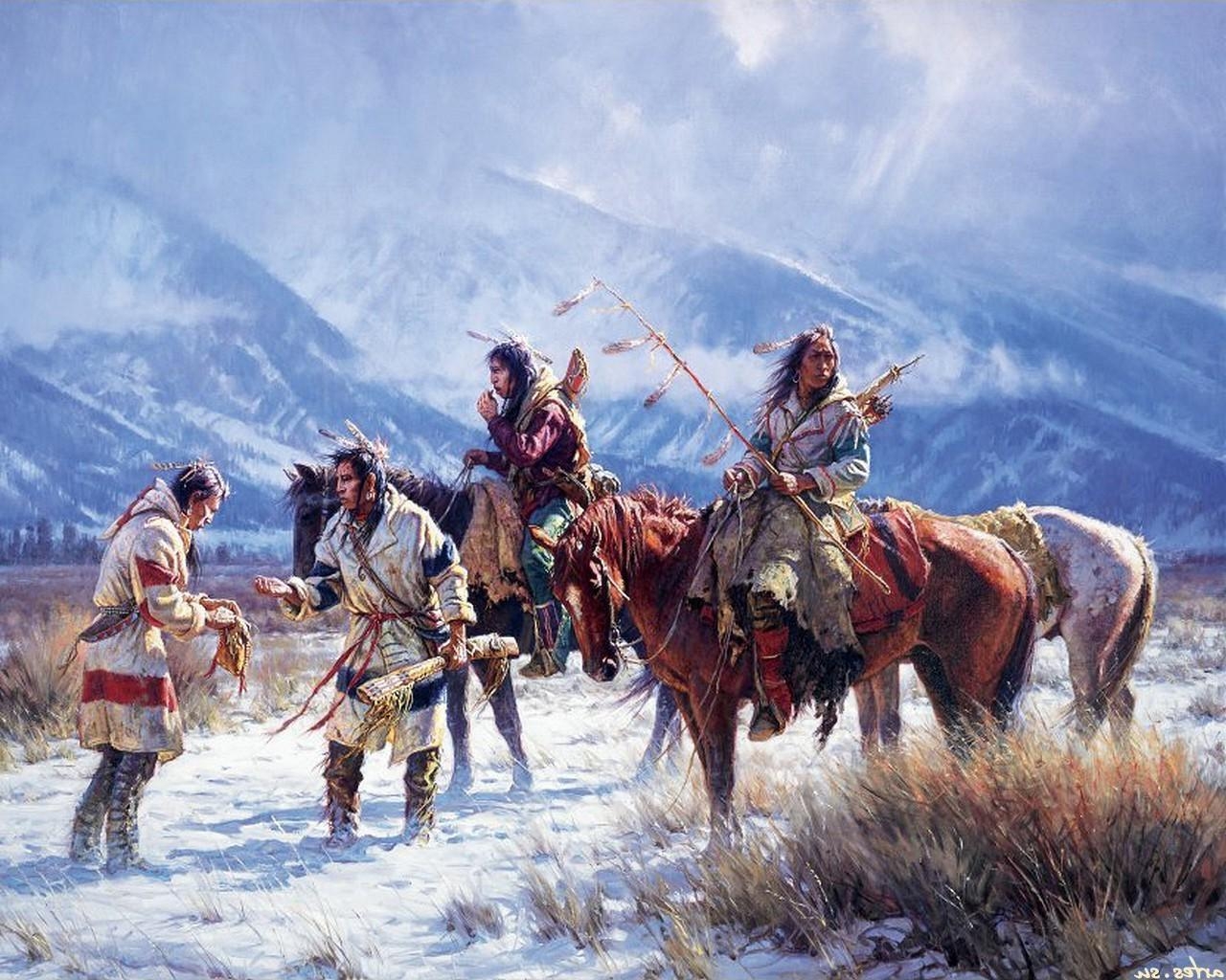 1280x1030 Native Americans, Nature, Artwork Wallpaper HD / Desktop and Mobile, Desktop