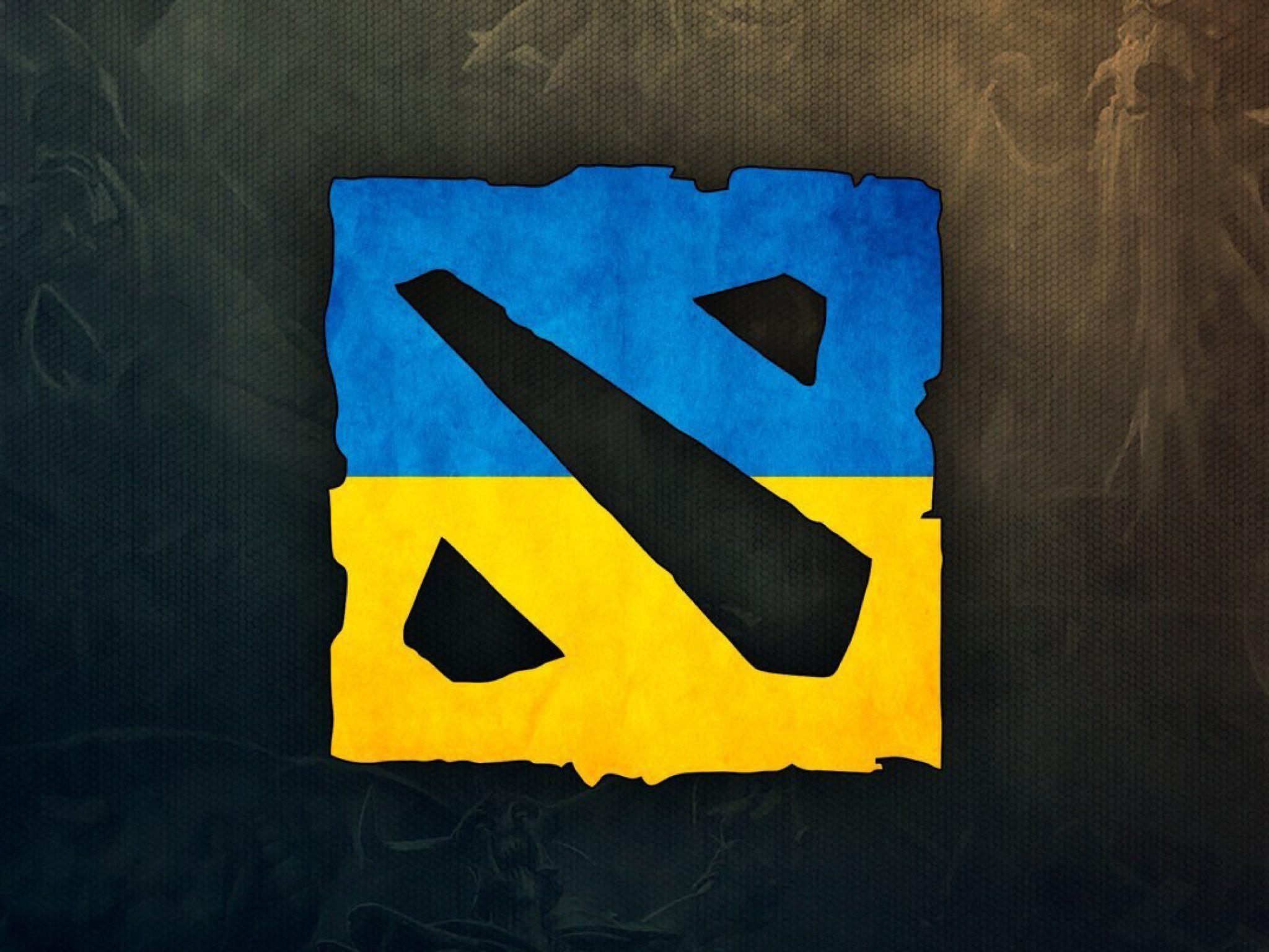 2050x1540 Download wallpaper the flag of ukraine, dota logo, ukrainian, Desktop