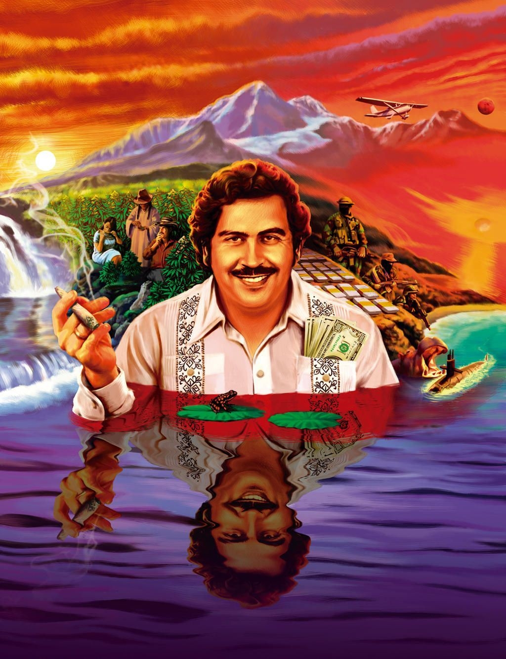 1030x1340 Pablo Escobar by Nicolás Rosenfeld. Desenhos para cartazes, Arte, Phone