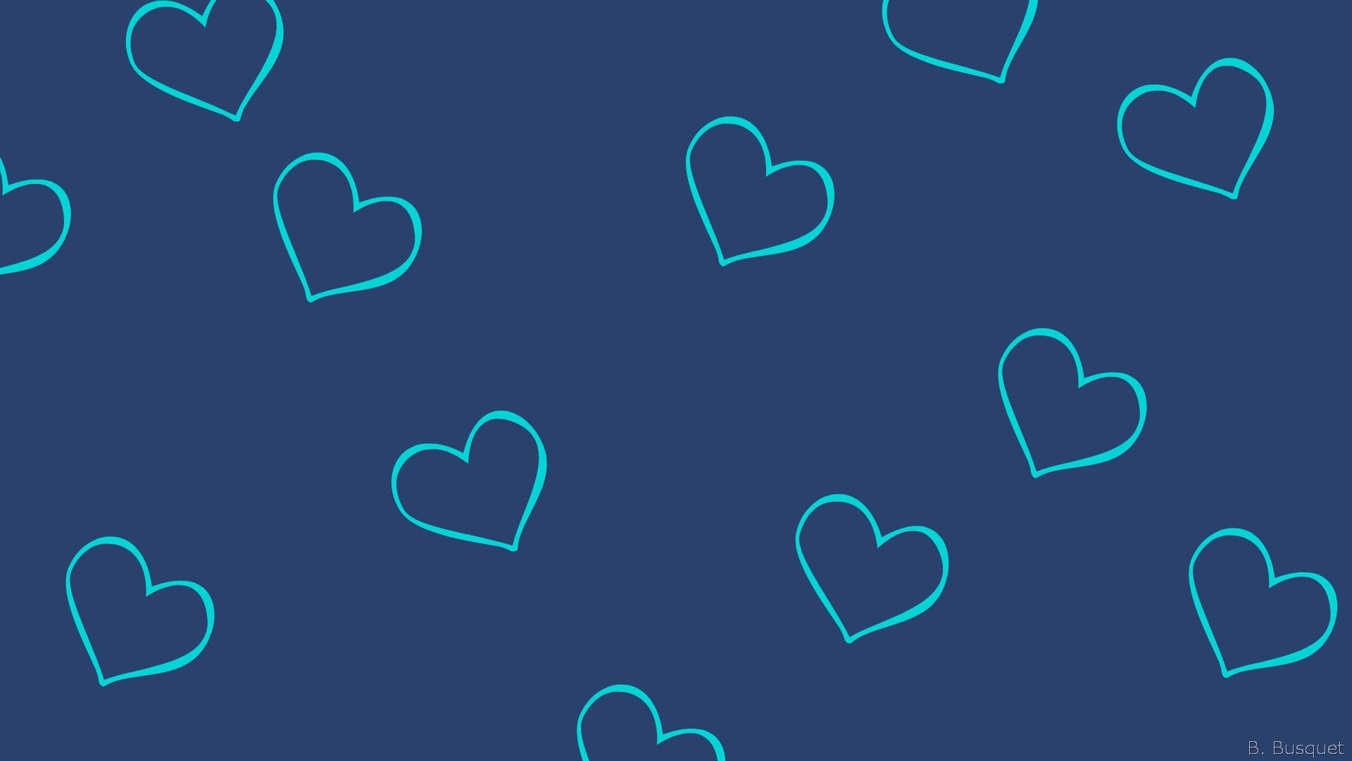 1920x1080 Download Blue Outline Hearts Wallpaper, Desktop