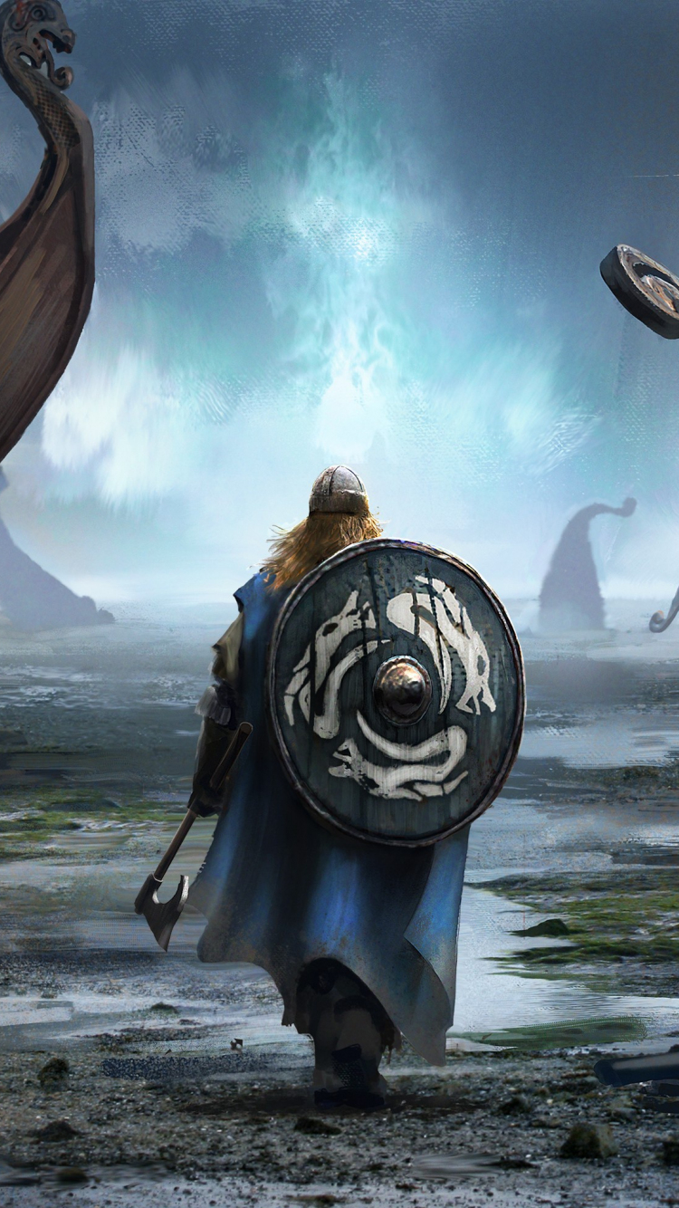 750x1340 Download wallpaper  viking, warrior, fantasy, art, iphone iphone  HD background, 520, Phone