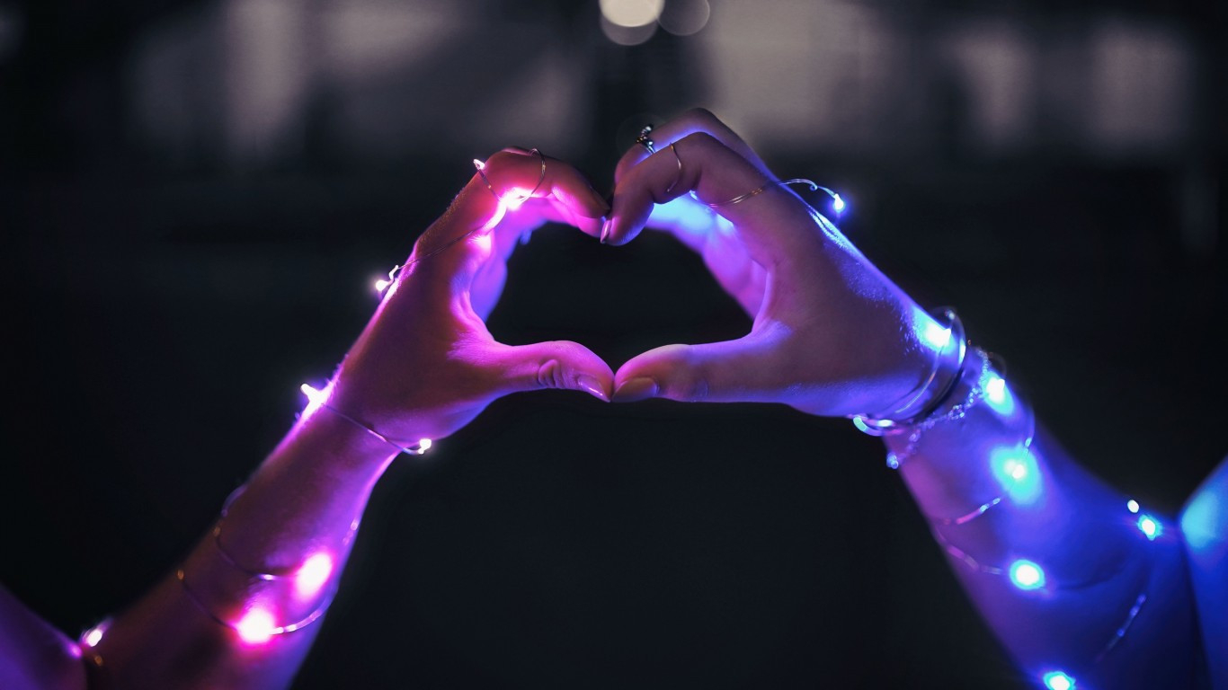 1370x770 Download  Heart Gesture, Hands, Lights, Cute Wallpaper for Laptop , Notebook, Desktop