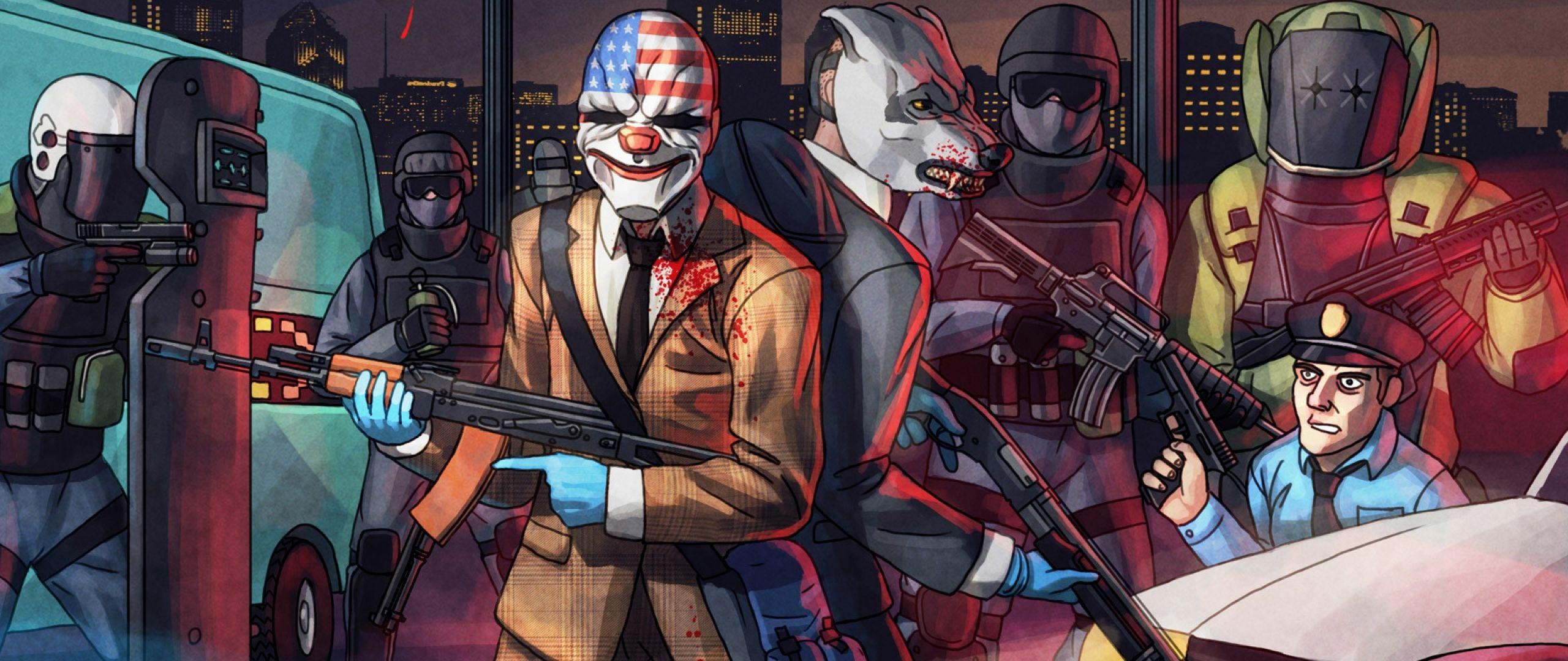 2560x1080 21:9 TV Payday 2 Wallpaper HD, Desktop Background, Dual Screen