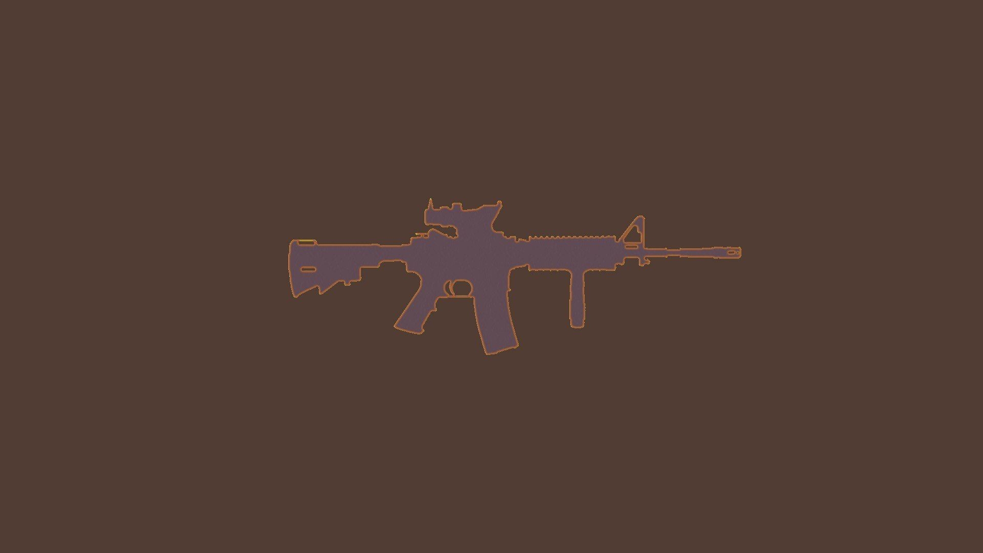 1920x1080 gun, M M4A Machine gun, AR ACOG, Silhouette Wallpaper, Desktop