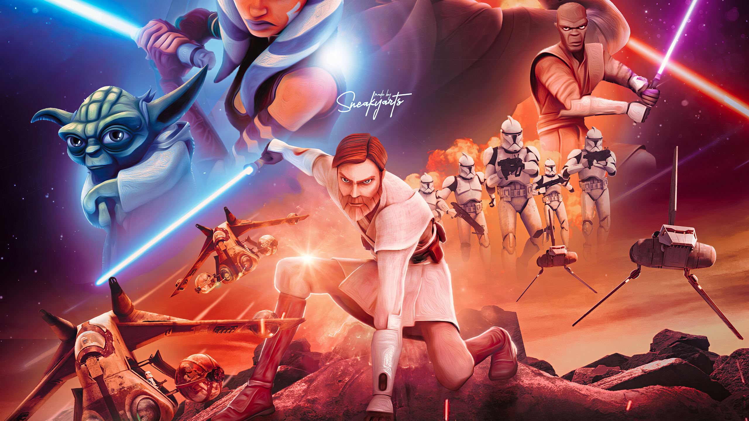 2560x1440 Star Wars The Clone Wars 4k 1440P Resolution HD 4k Wallpaper, Image, Background, Photo and Picture, Desktop