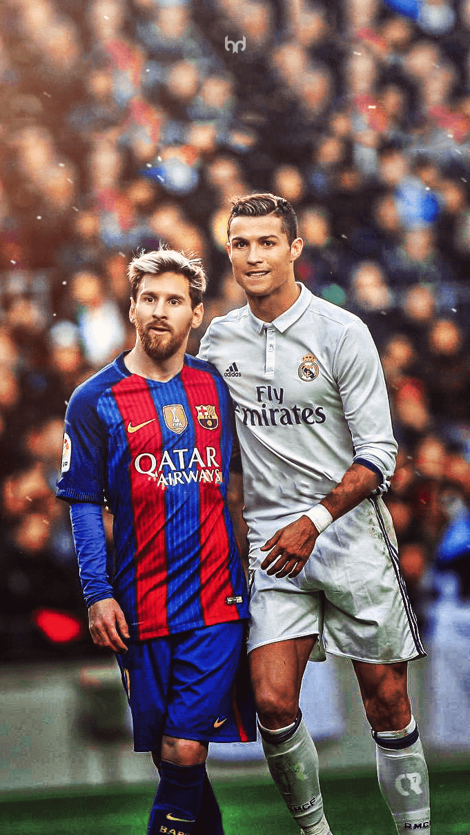 690x1210 Messi & Cristiano. Lockscreen. Wallpaper. Real Madrid, Phone