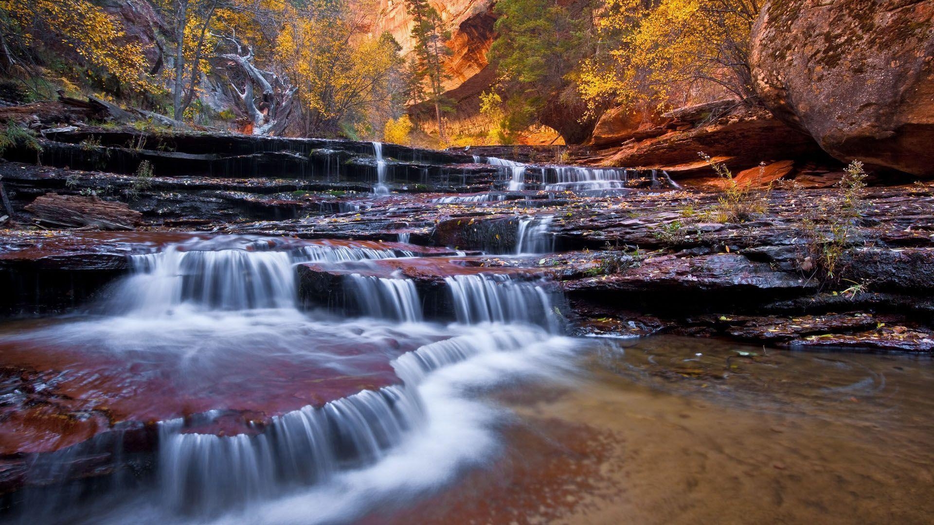 1920x1080 water fall stream and wild scenery desktop high definition, Desktop